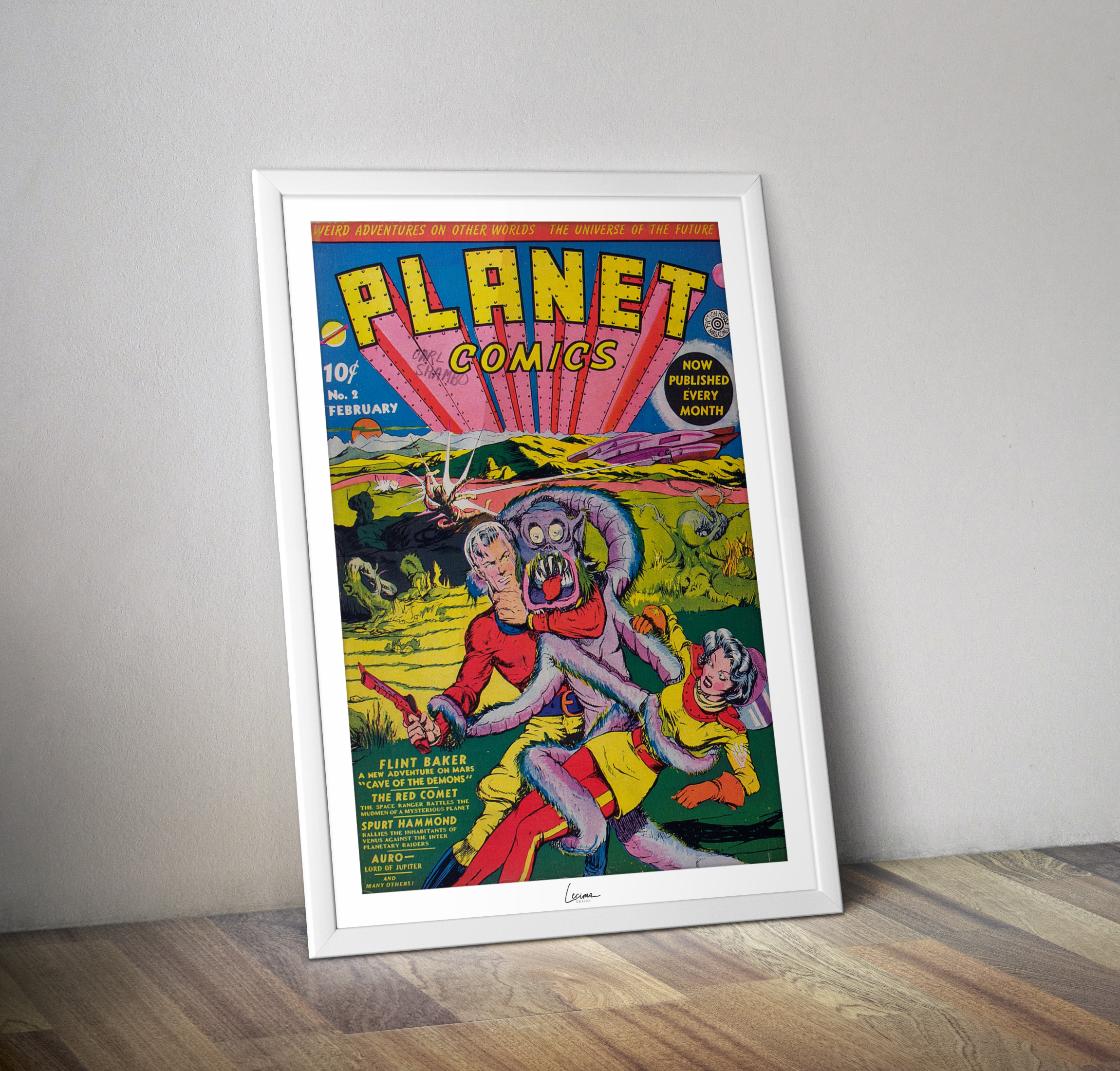 Poster Planet comics - Affiche vintage golden Age Science Fiction Comics