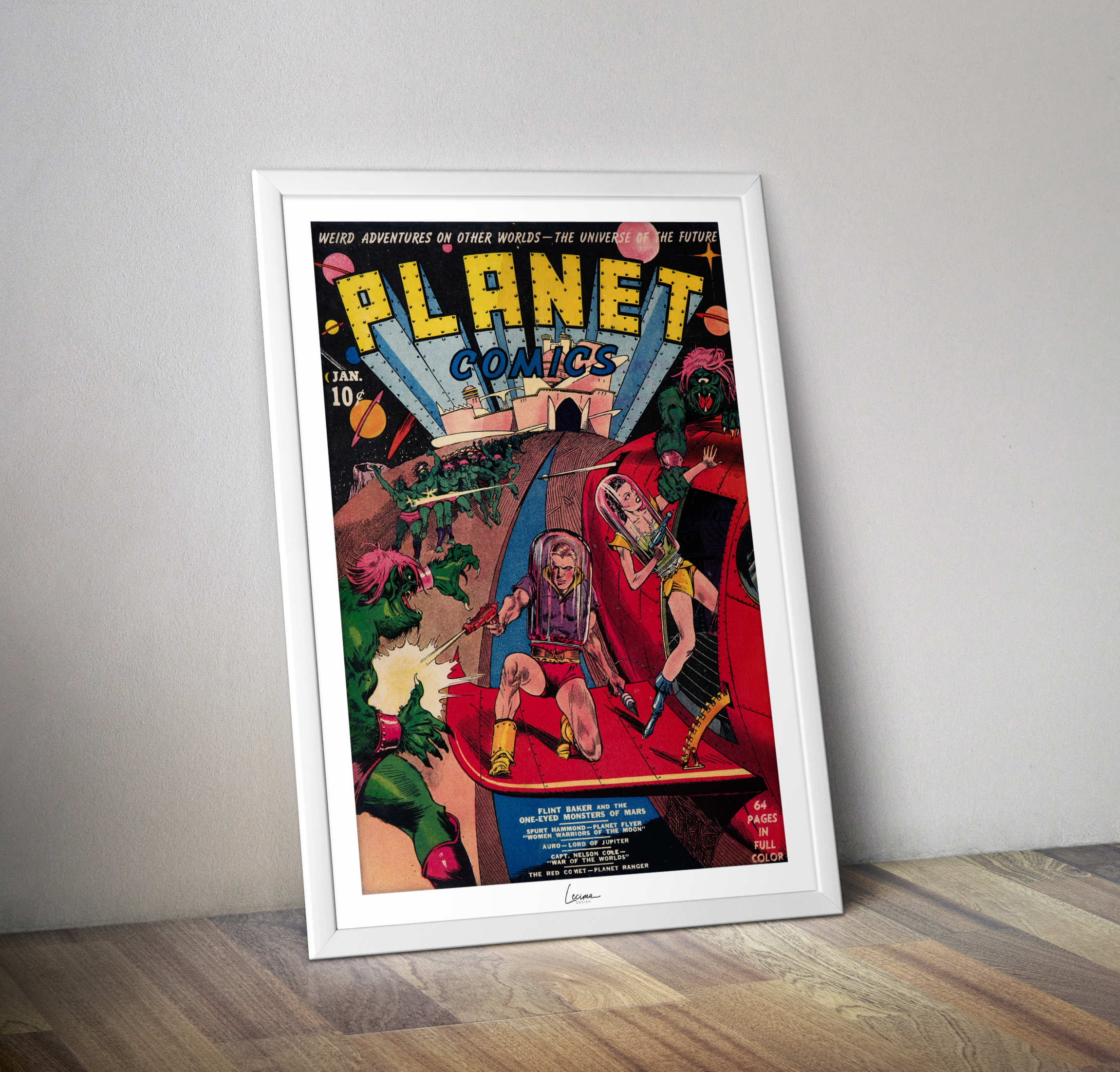 Poster Planet comics numéro 1 - Affiche couverture vintage