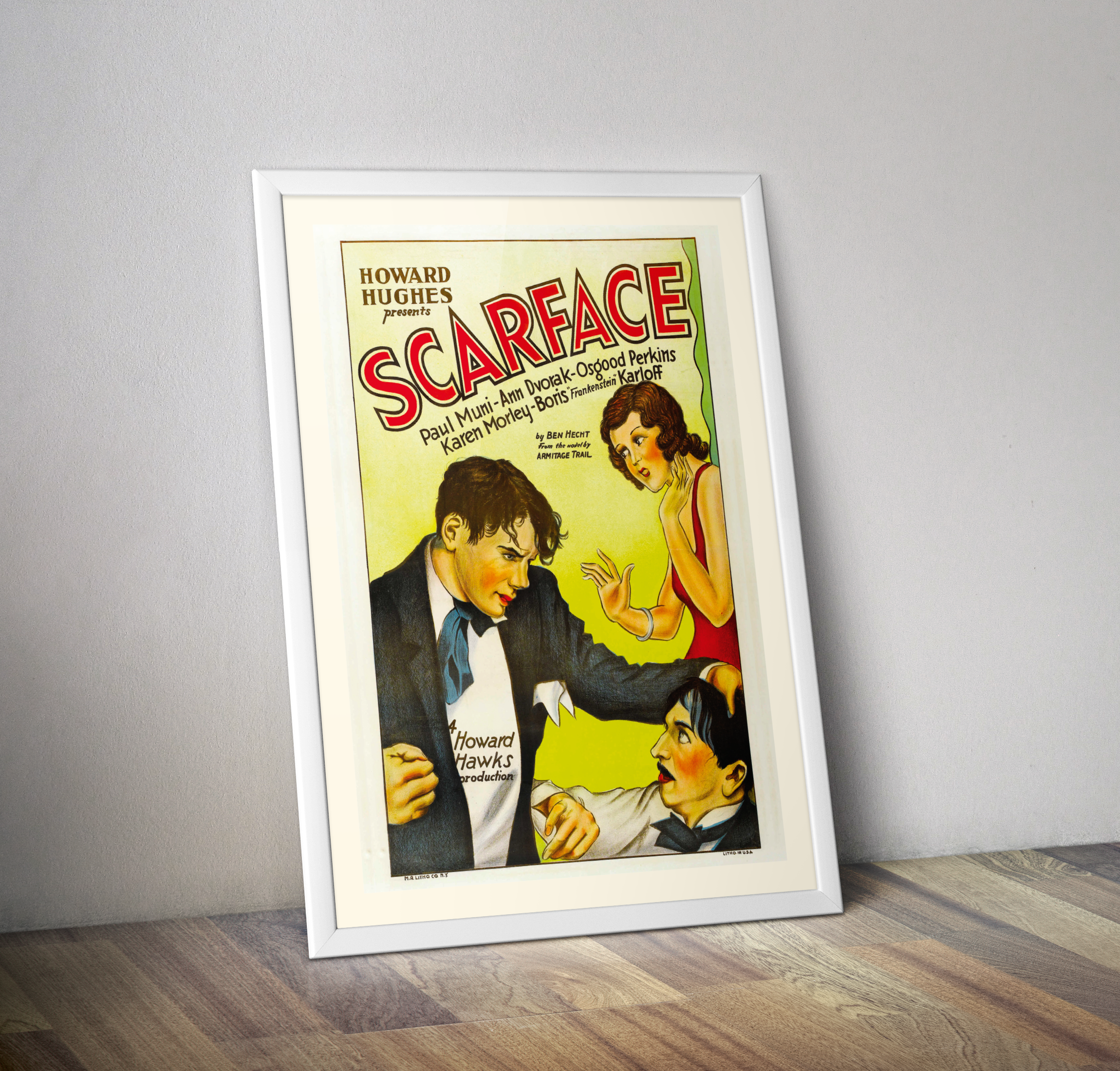 Affiche film Scarface 1932 Howard Hugues - Poster vintage