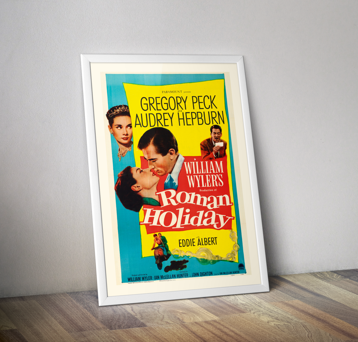 Affiche film Roman Holiday 1953 - Poster cinema vacances romaines