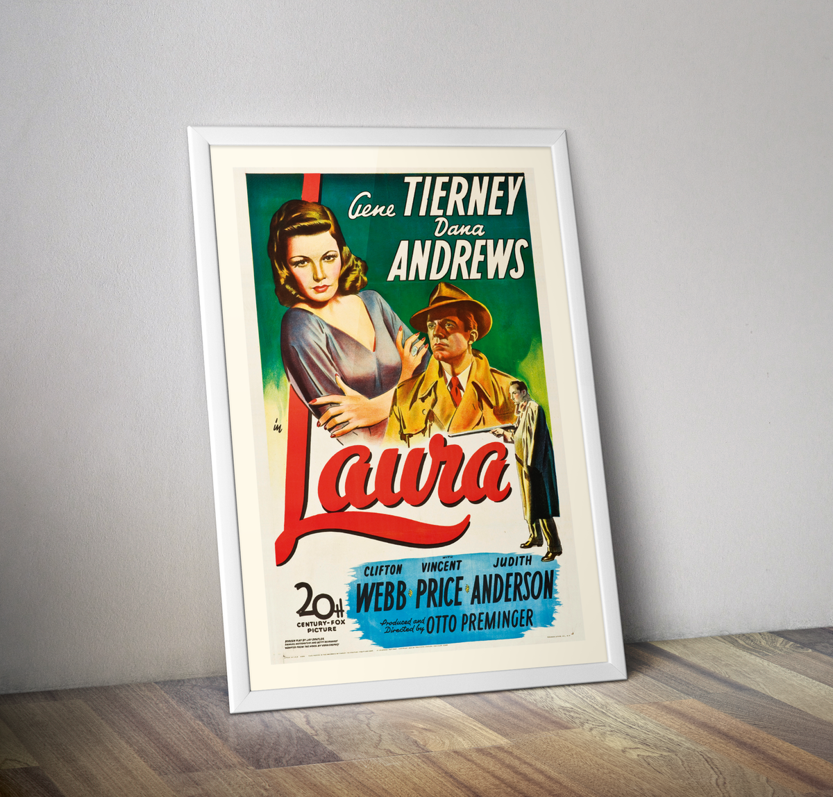 Affiche film cinéma Laura 1944 - Poster vintage Otto Preminger
