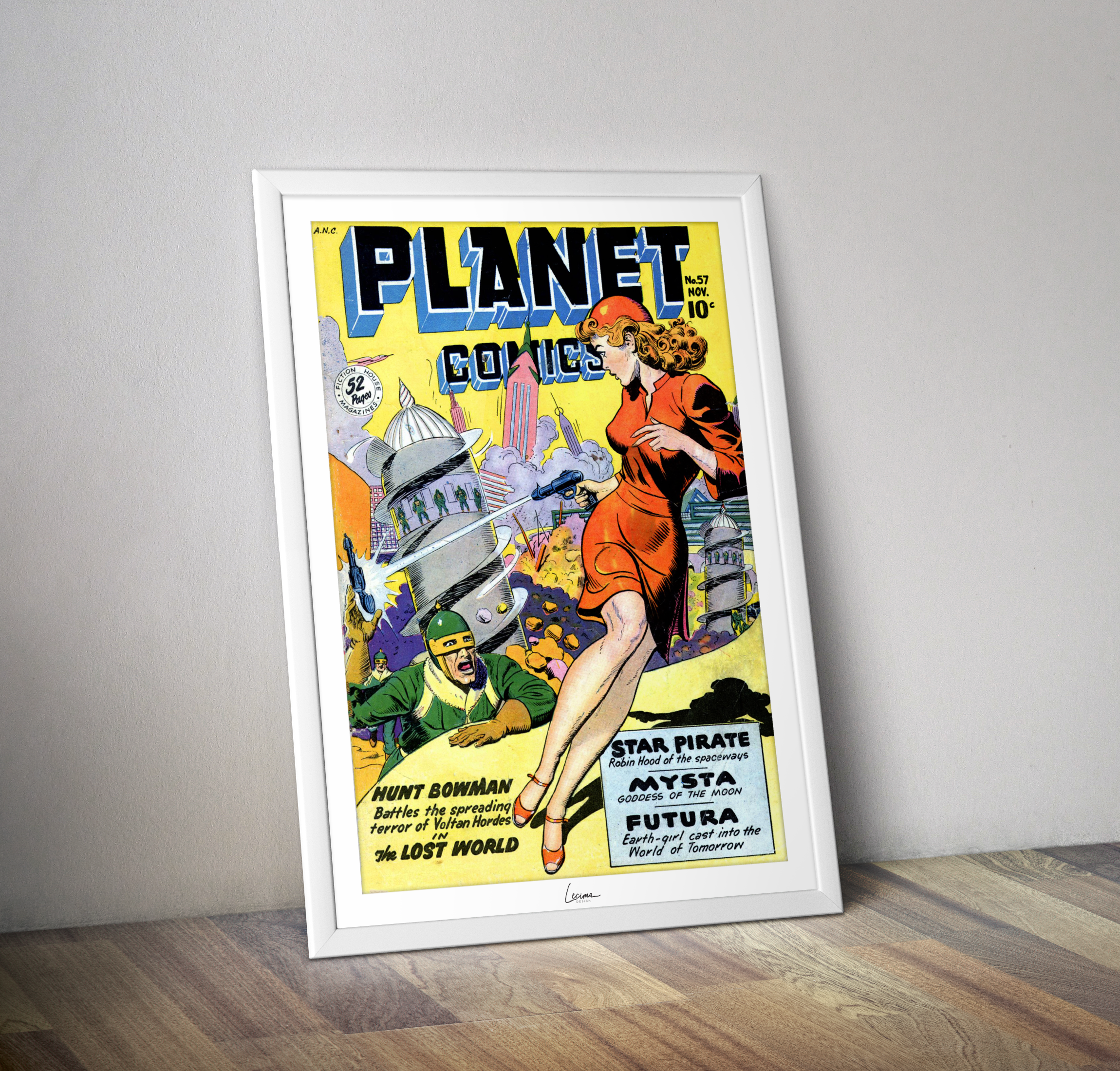 Poster reproduction couverture PLANET comics - Affiche vintage