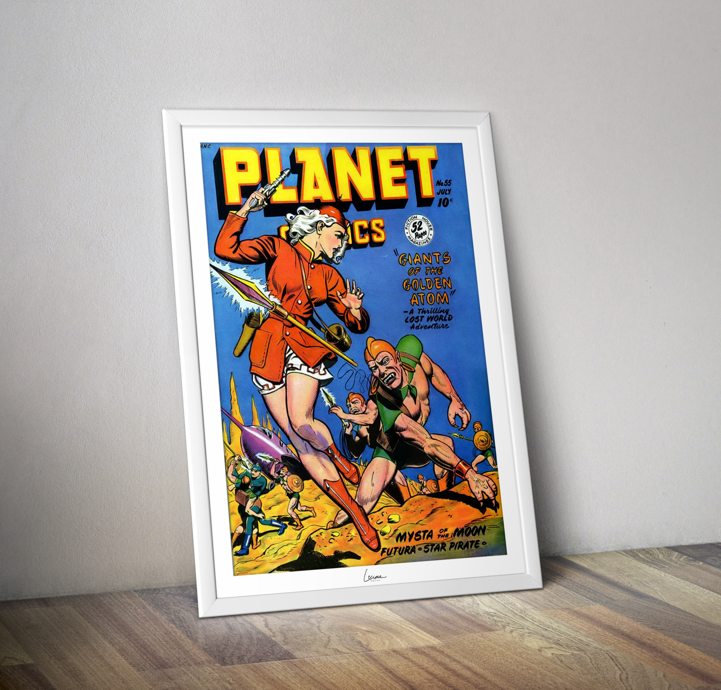Poster PLANET comics de 1948 - Affiche vintage couverture comics