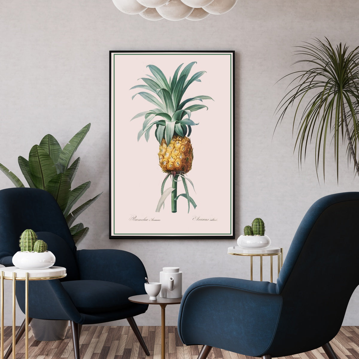 Affiche botanique cuisine vintage ananas - Poster déco cuisine