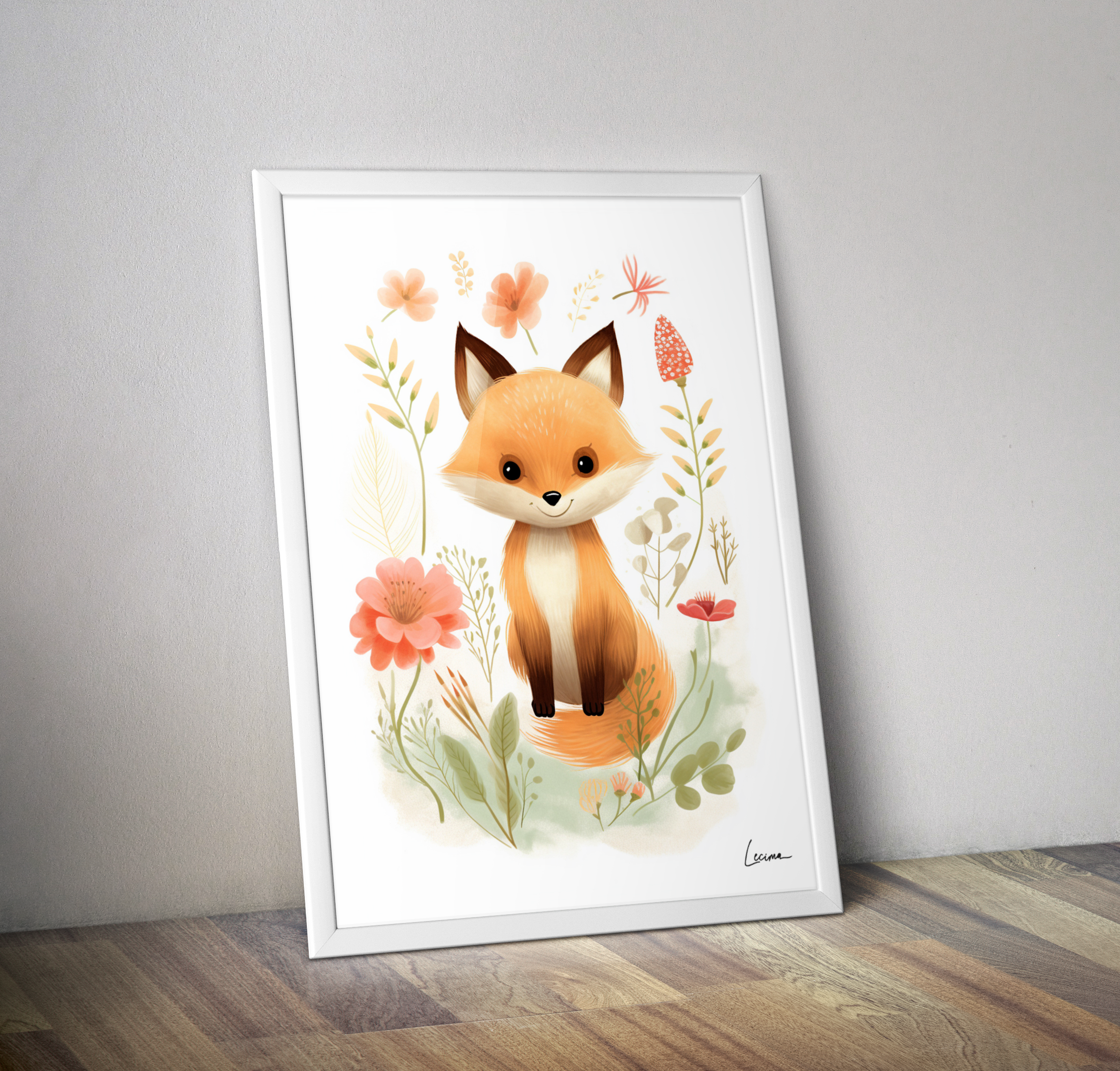 Poster enfant renard - Affiche décoration chambre bébé