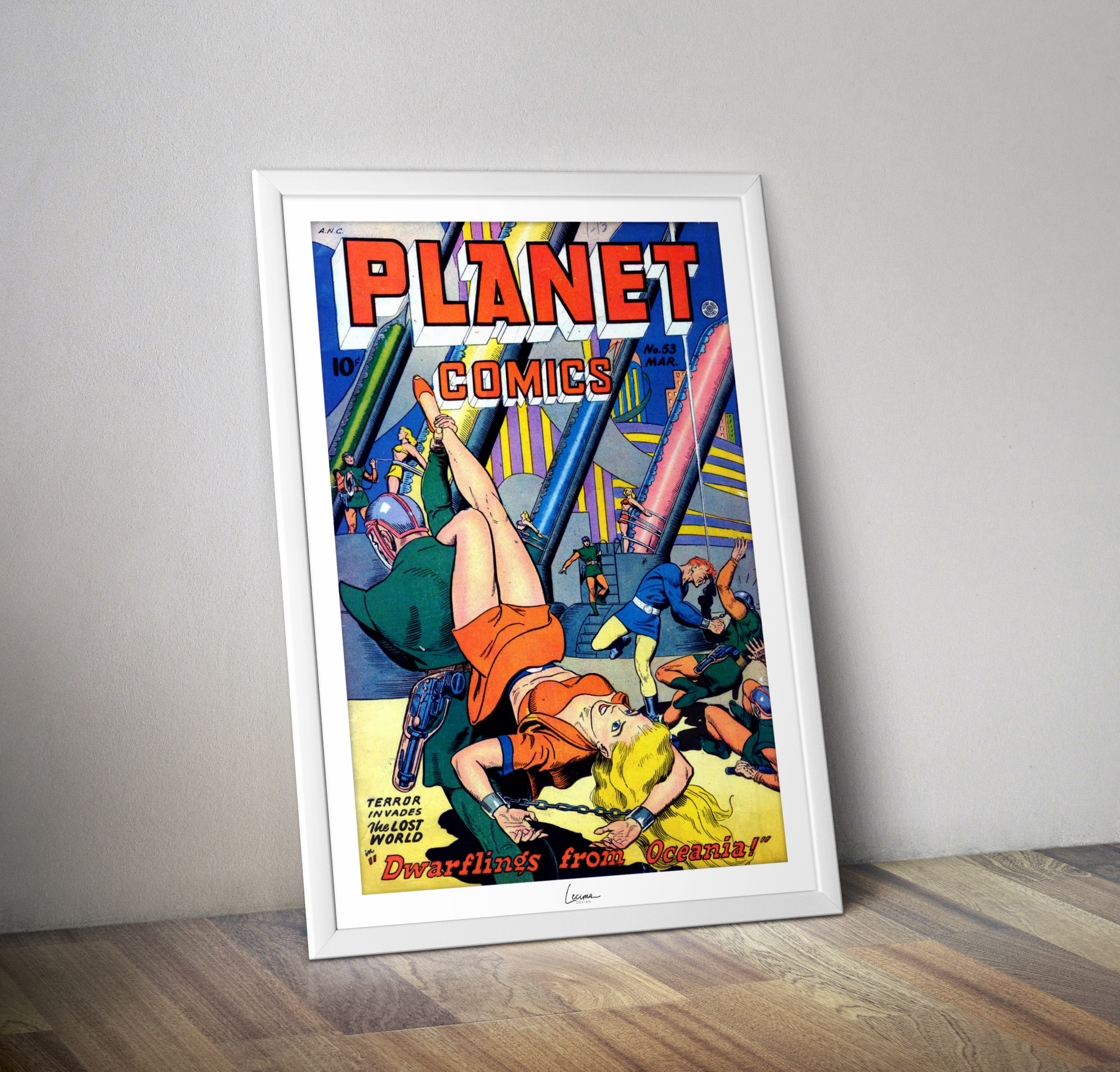 Poster Planet Comics #53 Golden Age Science Fiction Comics comics
