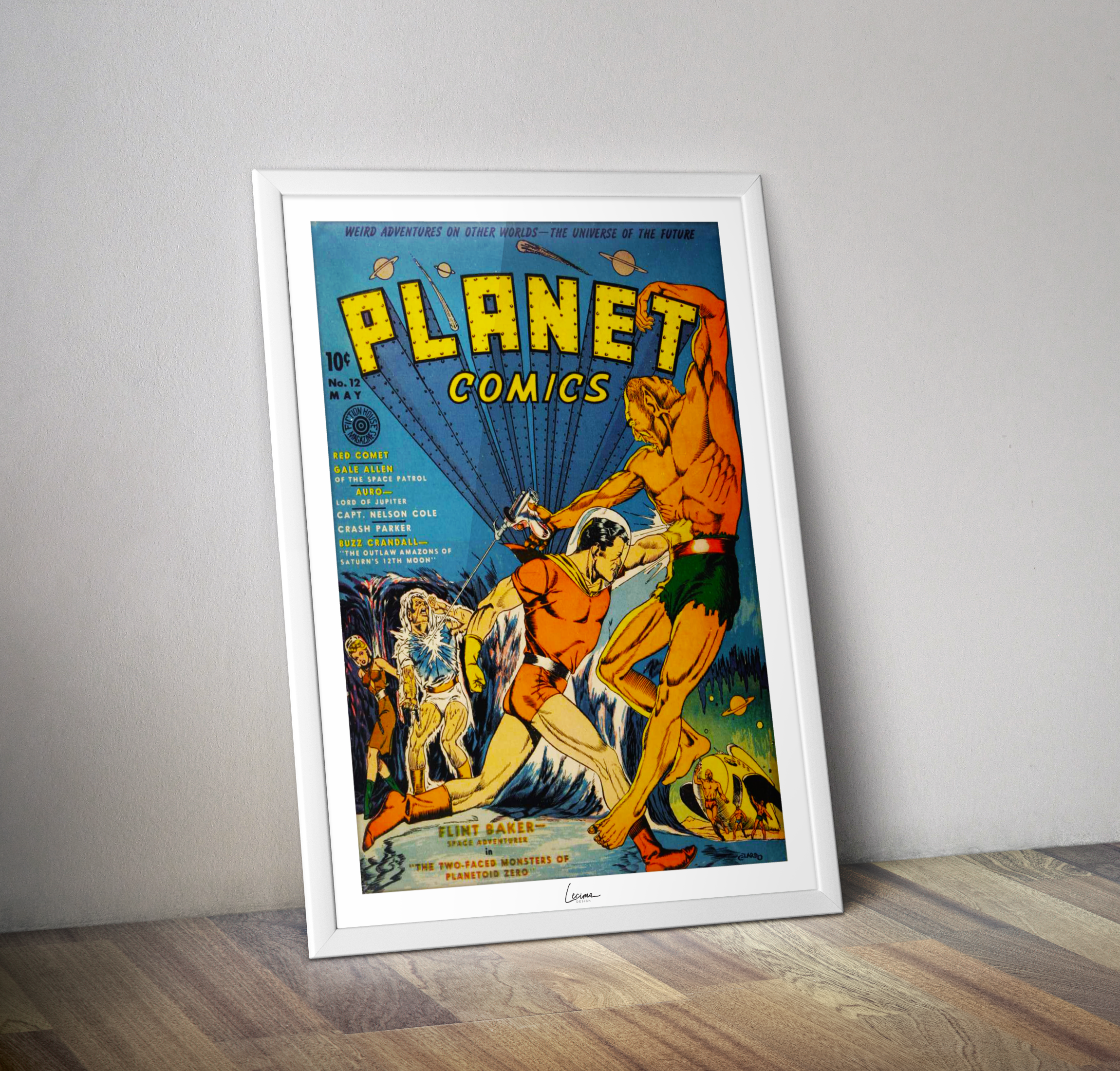 Poster couverture PLANET comics - Affiche vintage Comics numéro 12