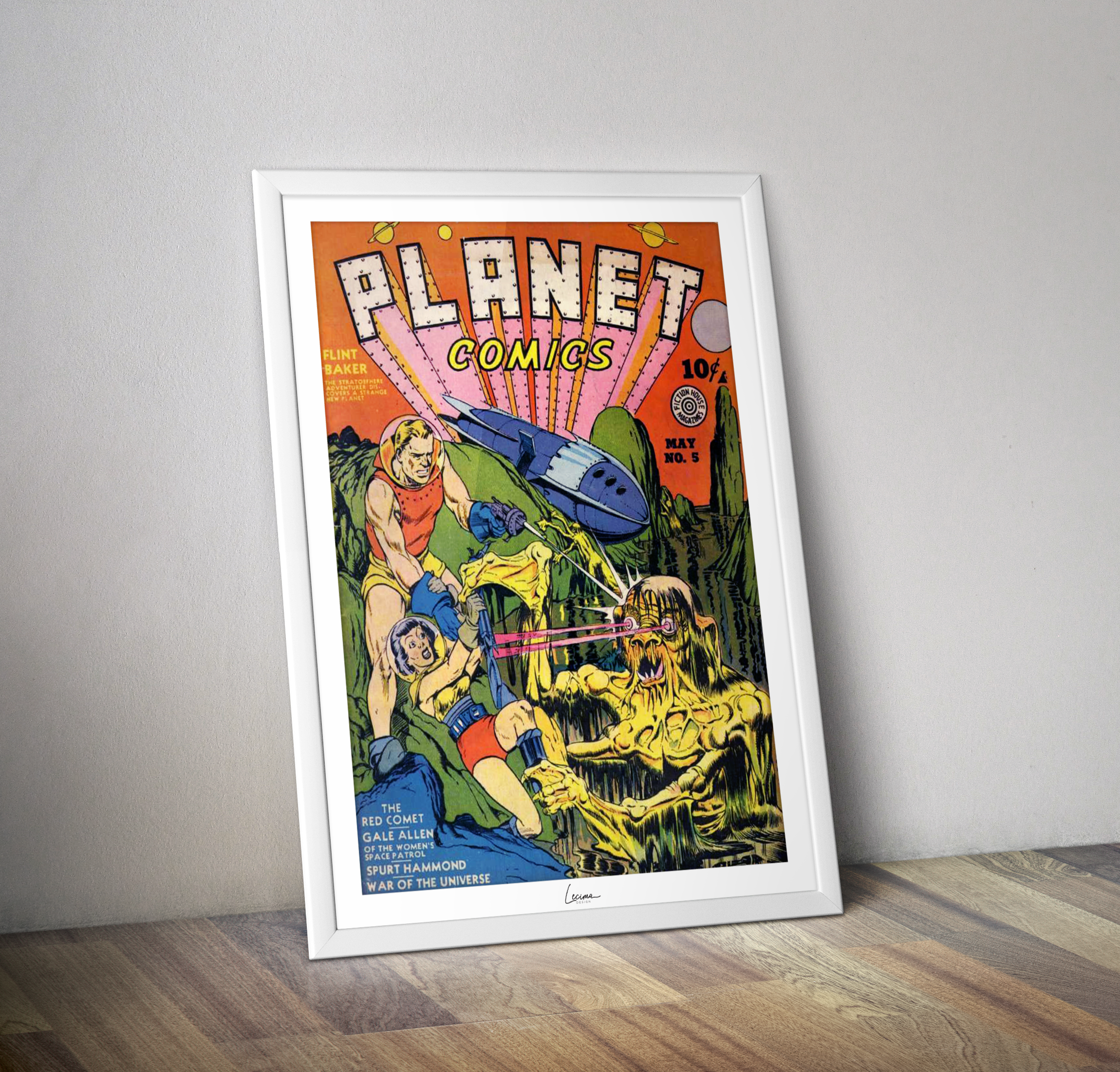 Poster Planet comics 5 - Affiche vintage couverture Comics