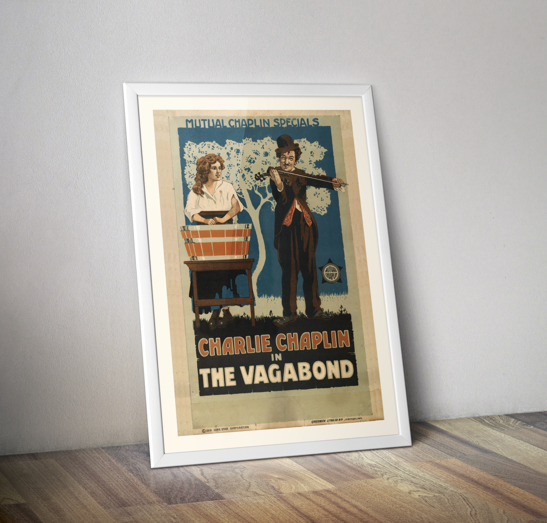 Affiche film Le vagabond de 1916 avec Charlie Chaplin