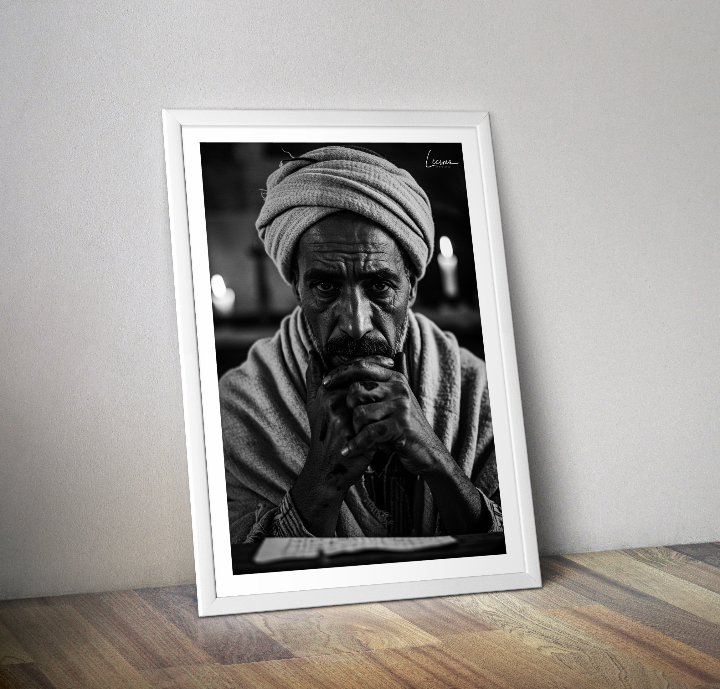 Affiche penseur arabe décoration noir et blanc - Poster orient