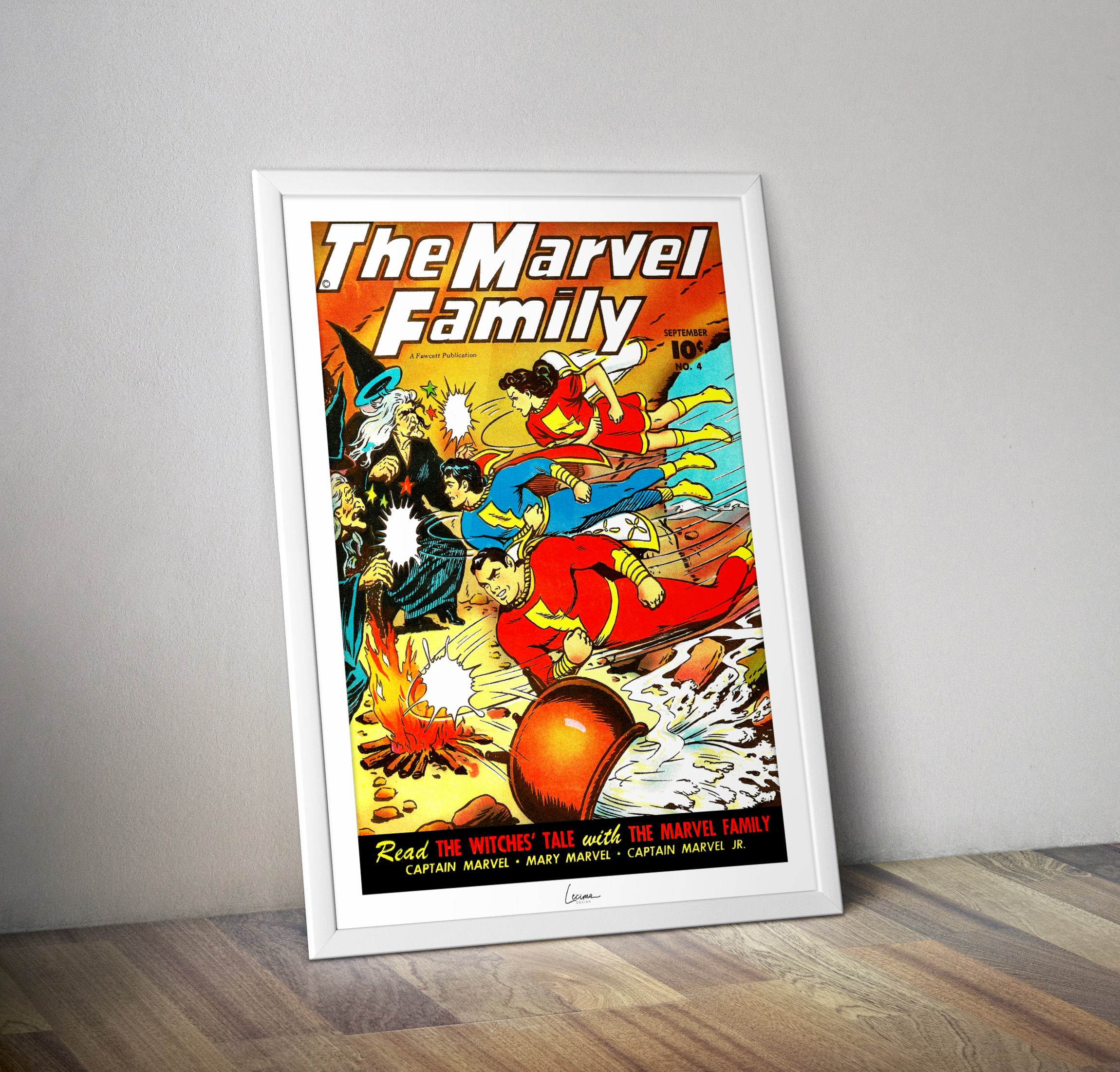 Poster Marvel family 1946 - Affiche vintage Comics