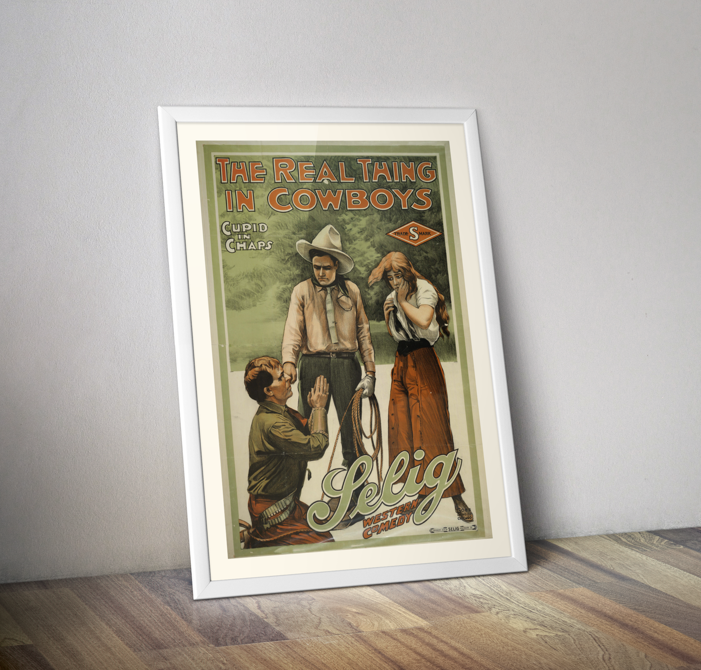 Affiche film The Real thing in cowboys de 1914