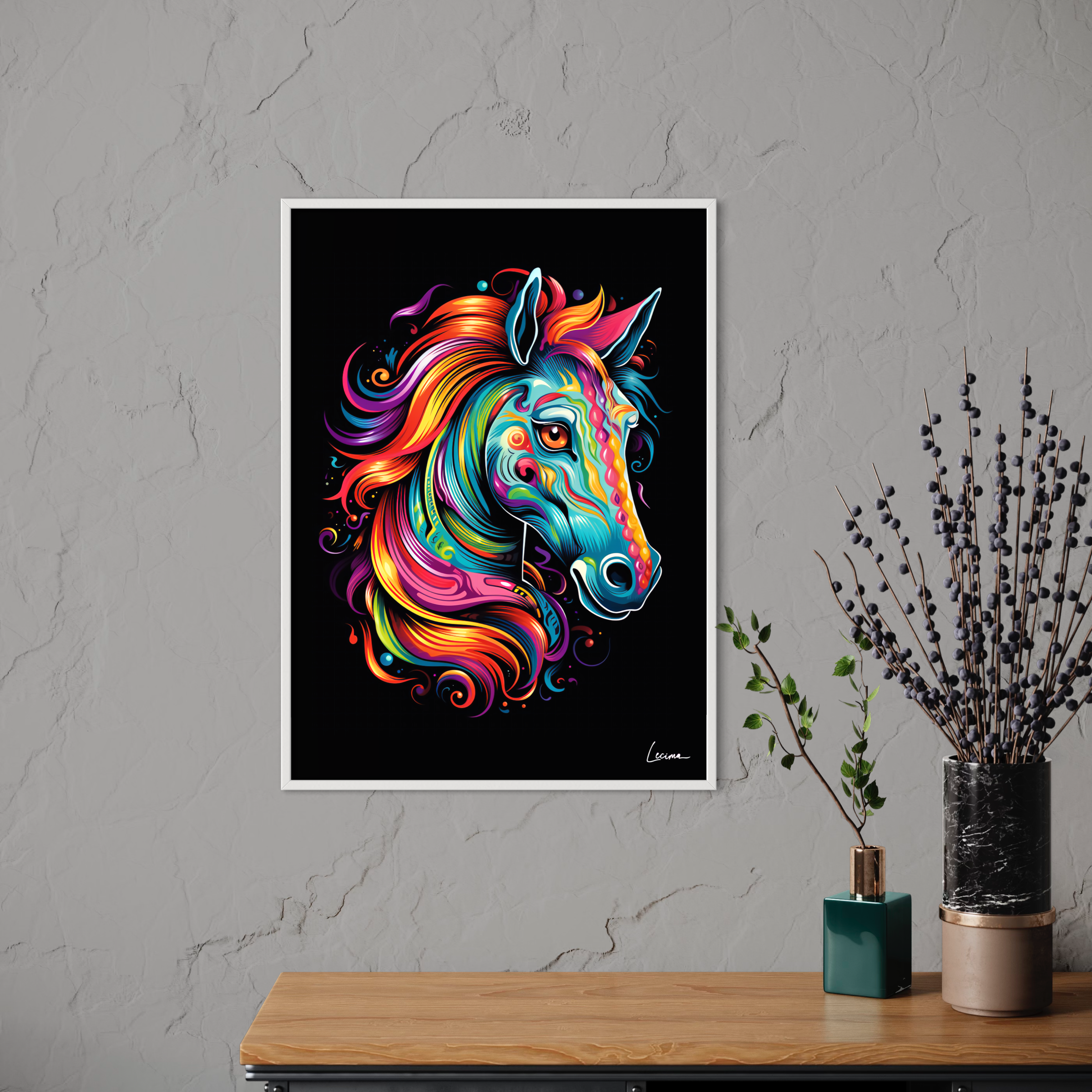 Affiche animal cheval décoration chambre enfant - Poster décoration