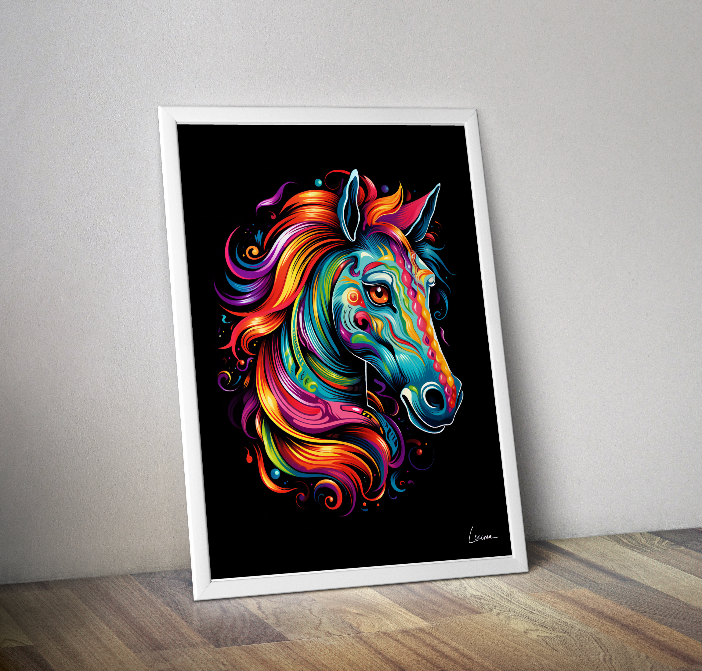 Affiche animal cheval décoration chambre enfant - Poster décoration