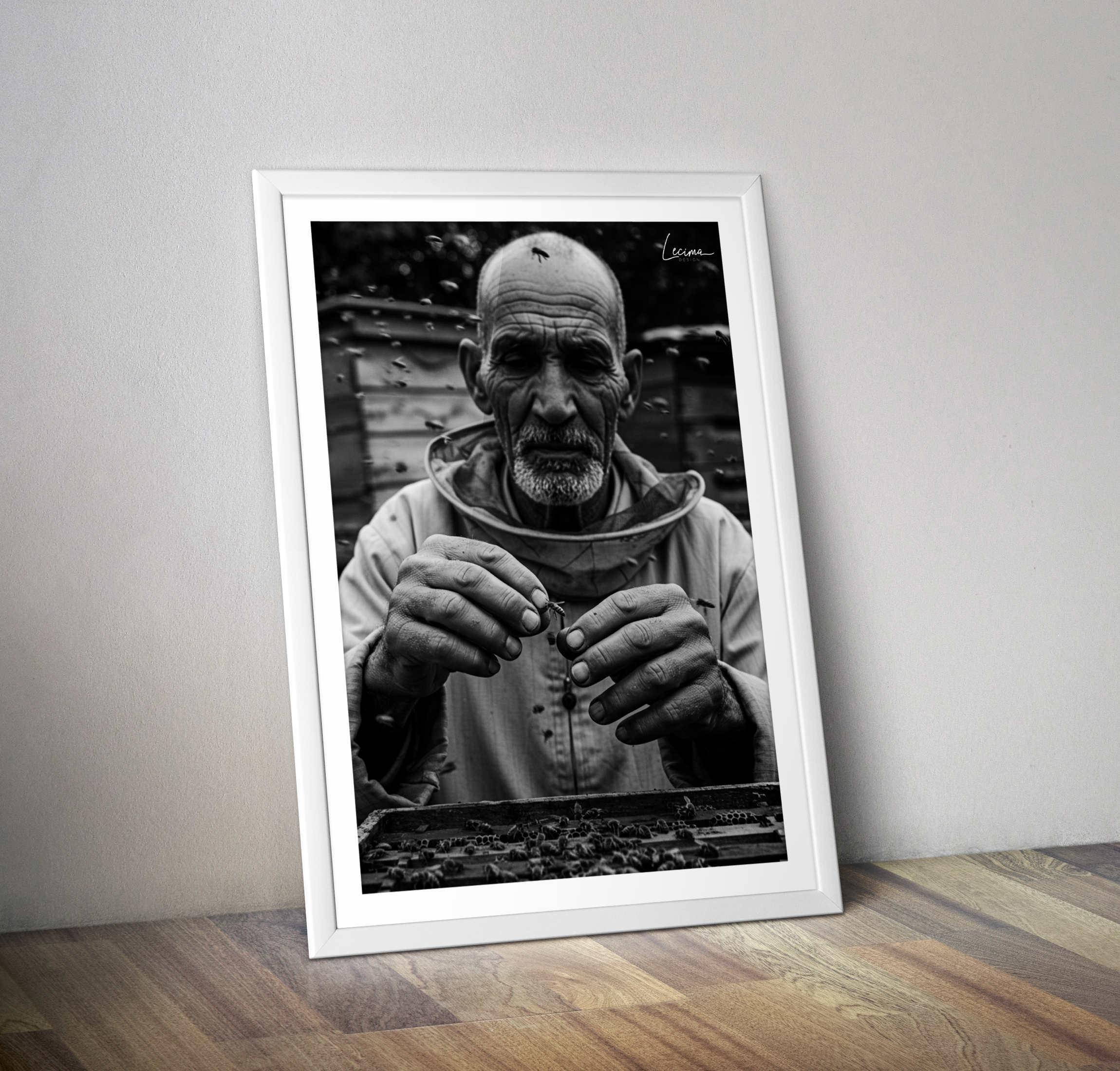 Affiche bijoutier Maroc travail des bijoux - Poster noir et blanc arabe