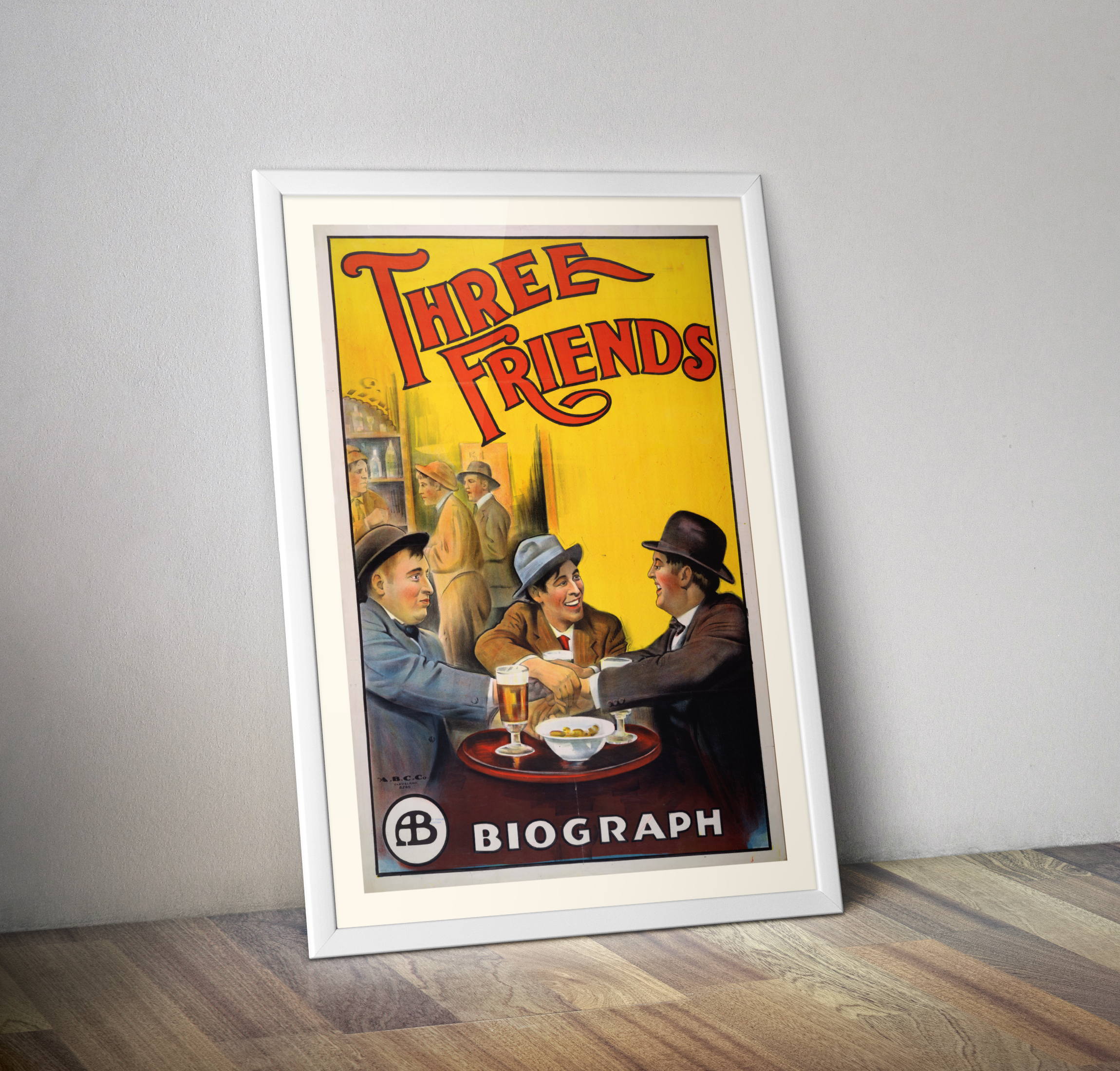 Trois amis 1913 Affiche de film muet Poster