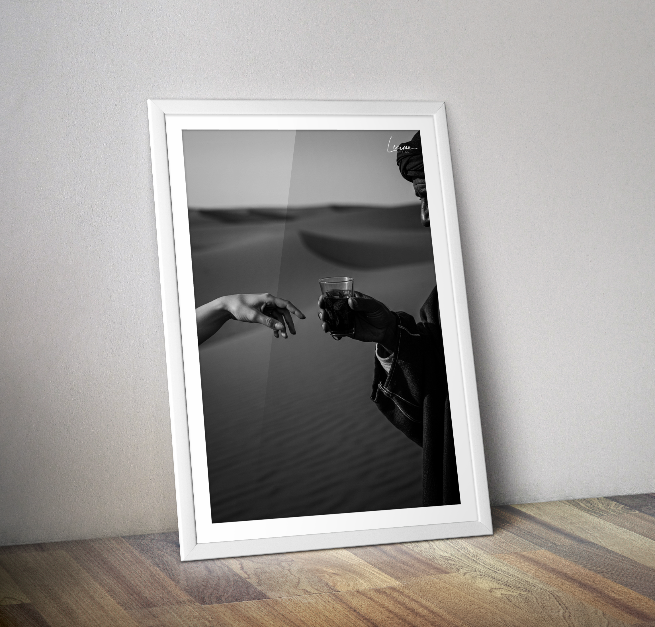 Affiche photo thé dans le desert - Photo noir et blanc orientaliste