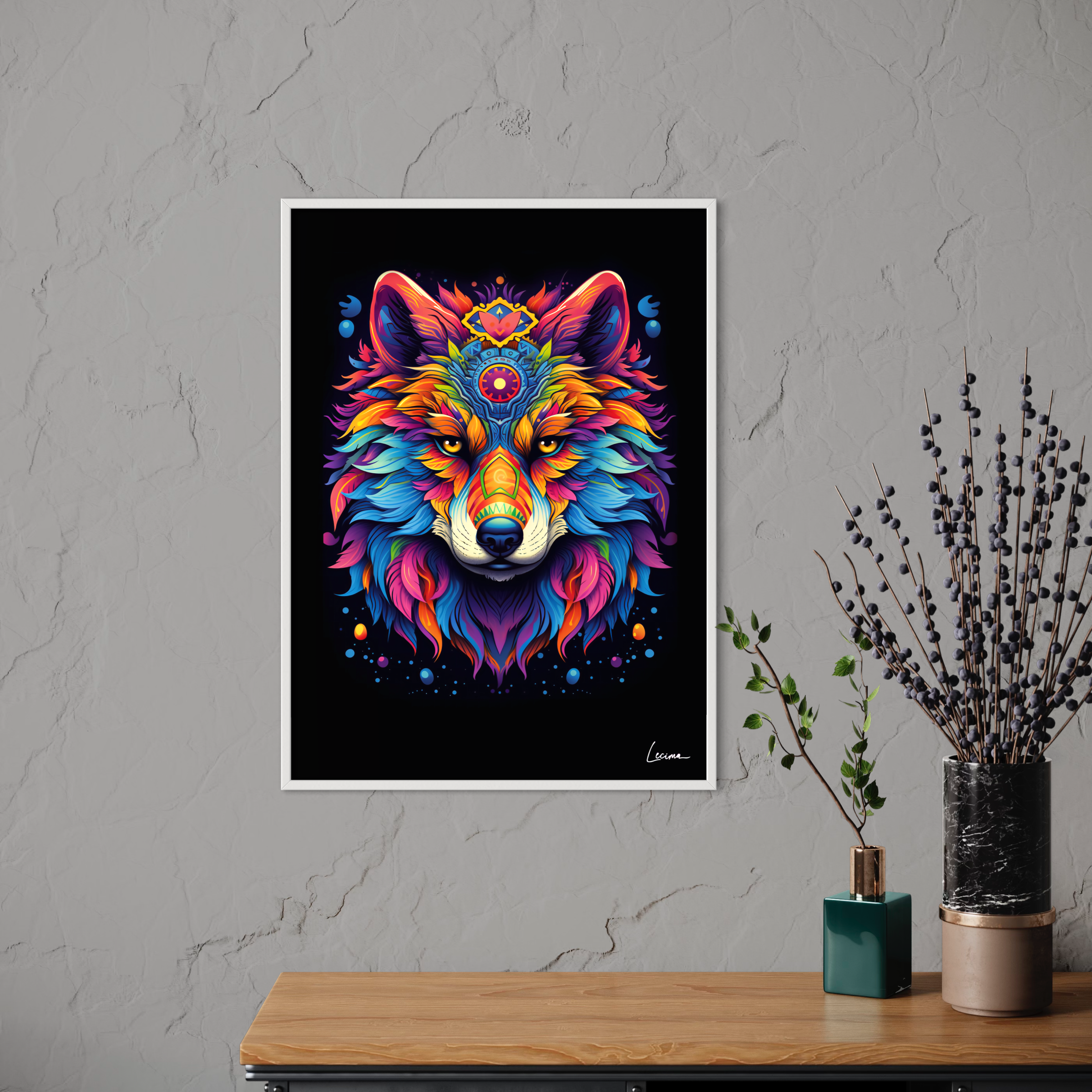 Affiche animal loup décoration murale - Poster déco