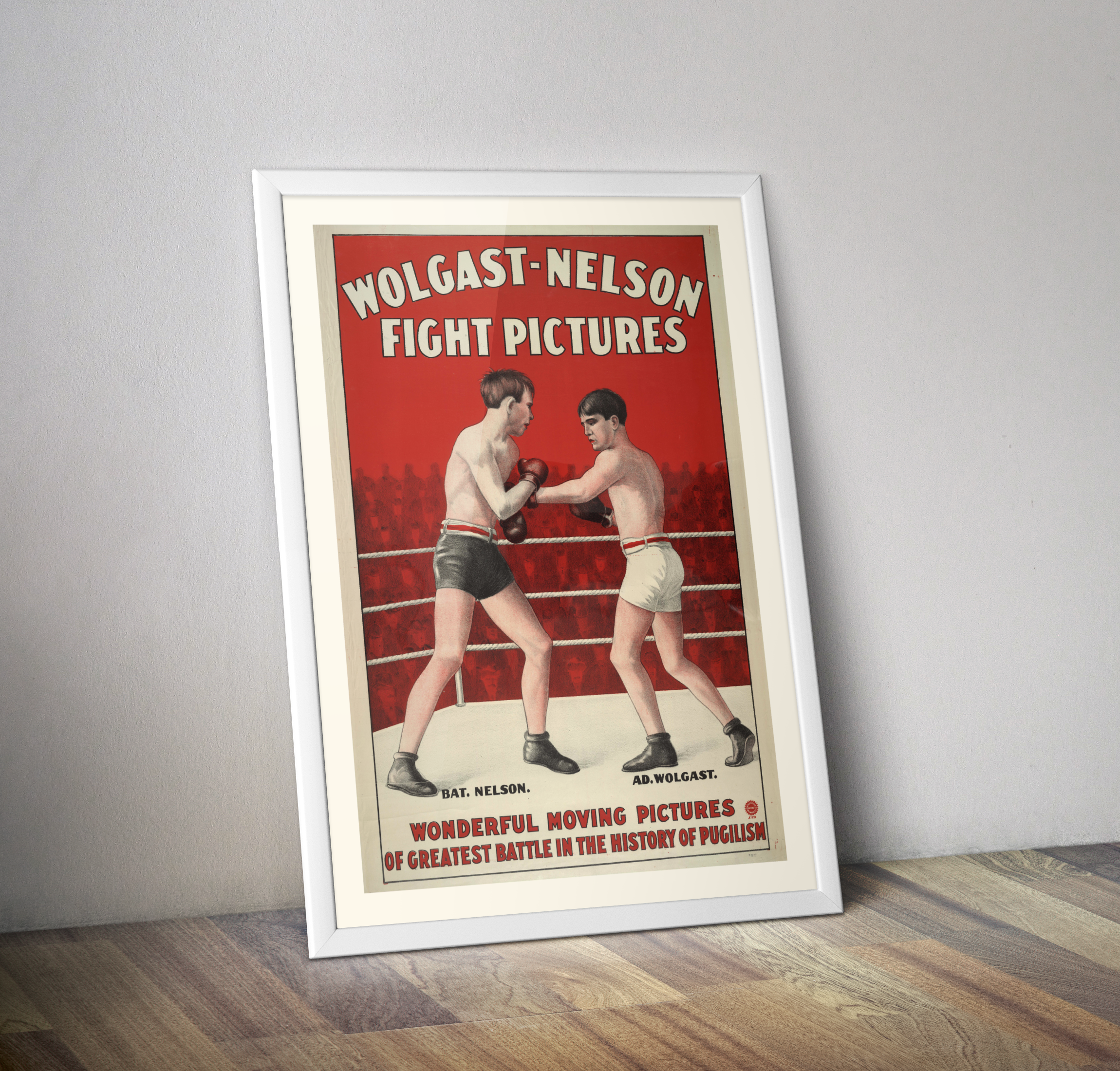 Affiche film fight pictures Wolgast Nelson de 1910