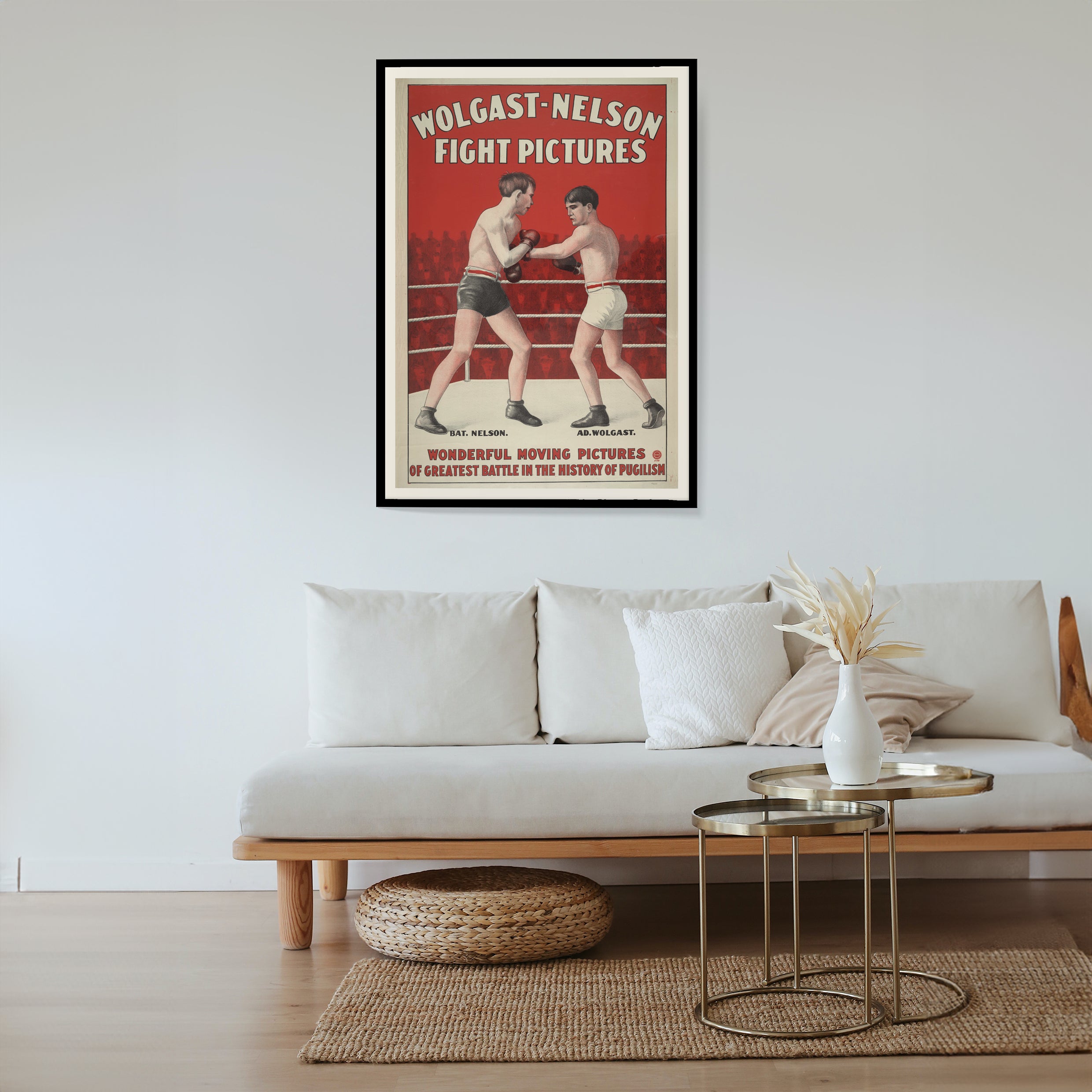 Affiche film fight pictures Wolgast Nelson de 1910