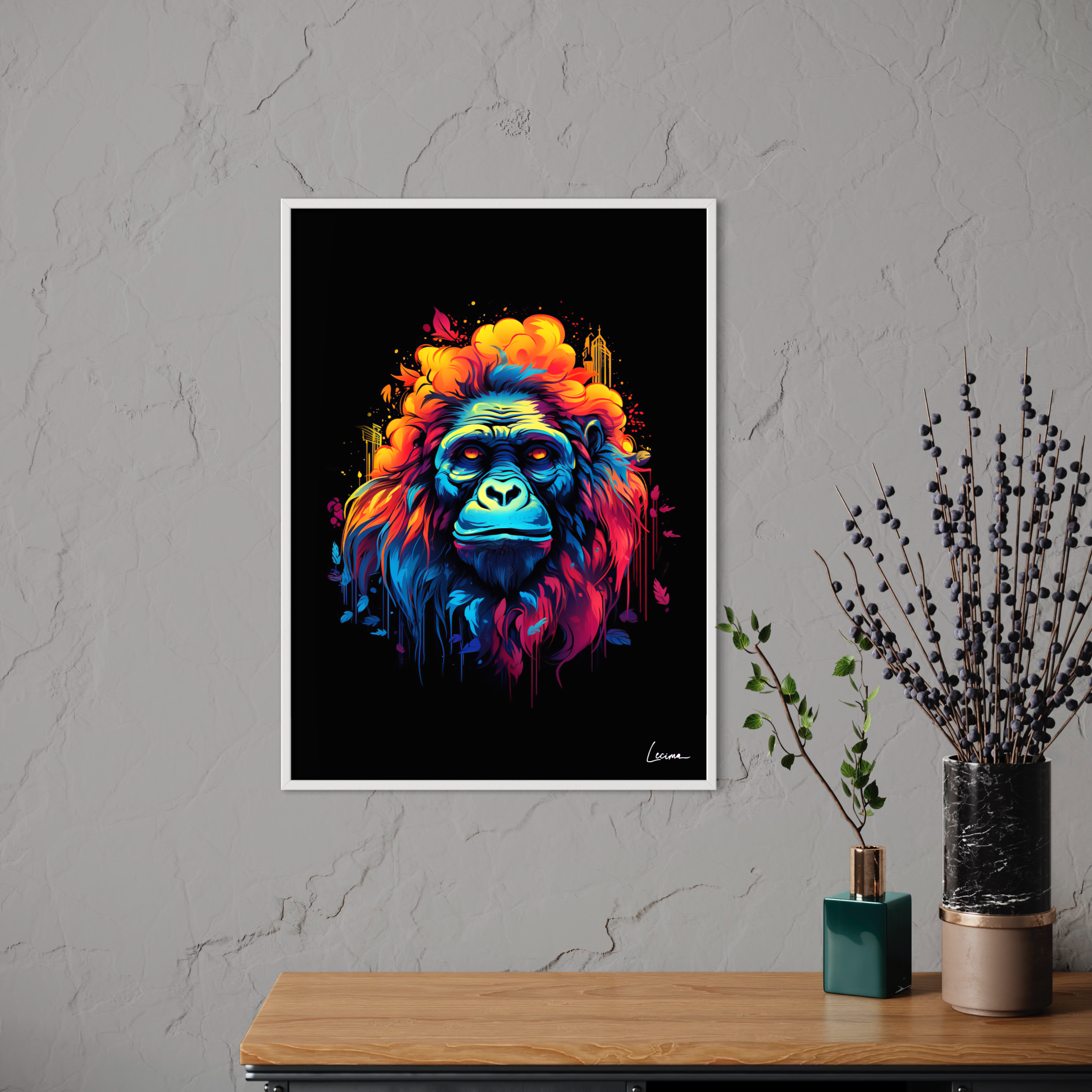 Affiche singe gorille décoration murale - Poster animaux