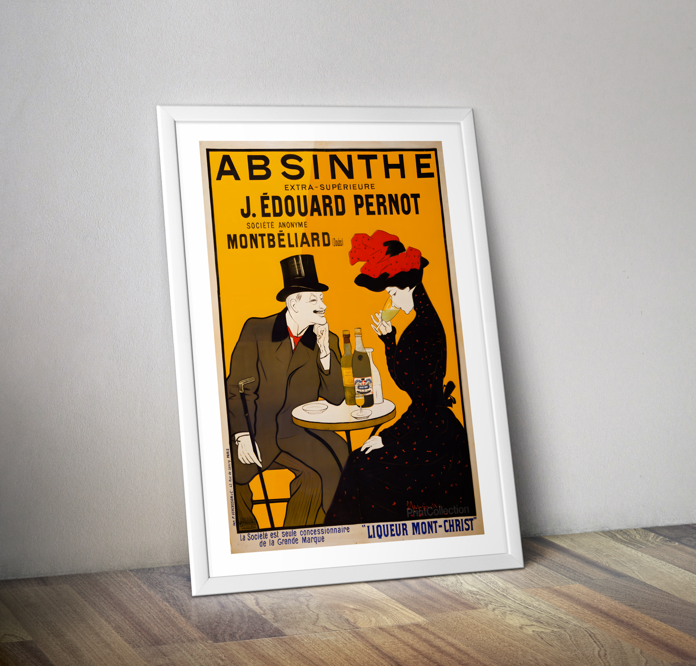Affiche pub vintage Absinthe Montbéliard - Poster déco cuisine