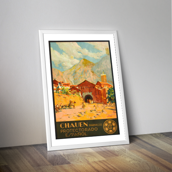 Affiche voyage Chauen Protectorat Espagnole Mariano Bertuchi