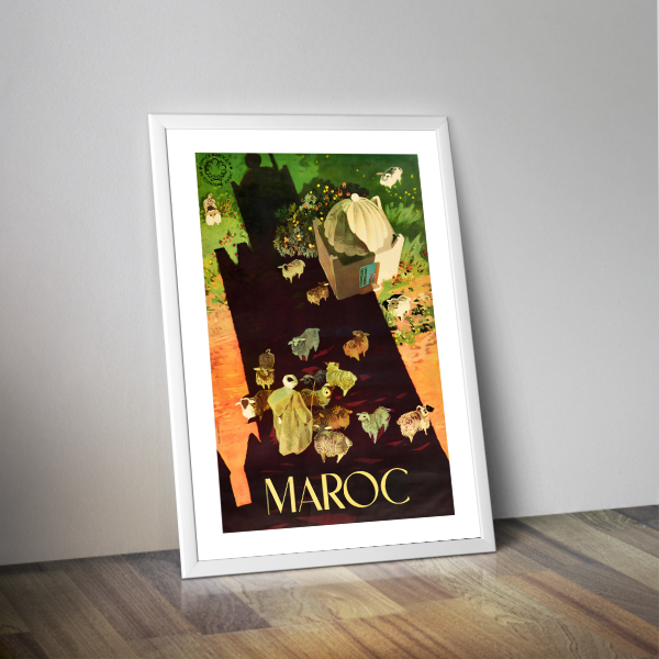 Affiche voyage Maroc - Affiche vintage Delval