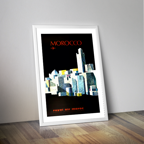 Affiche rétro Maroc Royal Air Maroc - Compagnie internationale marocaine aérienne
