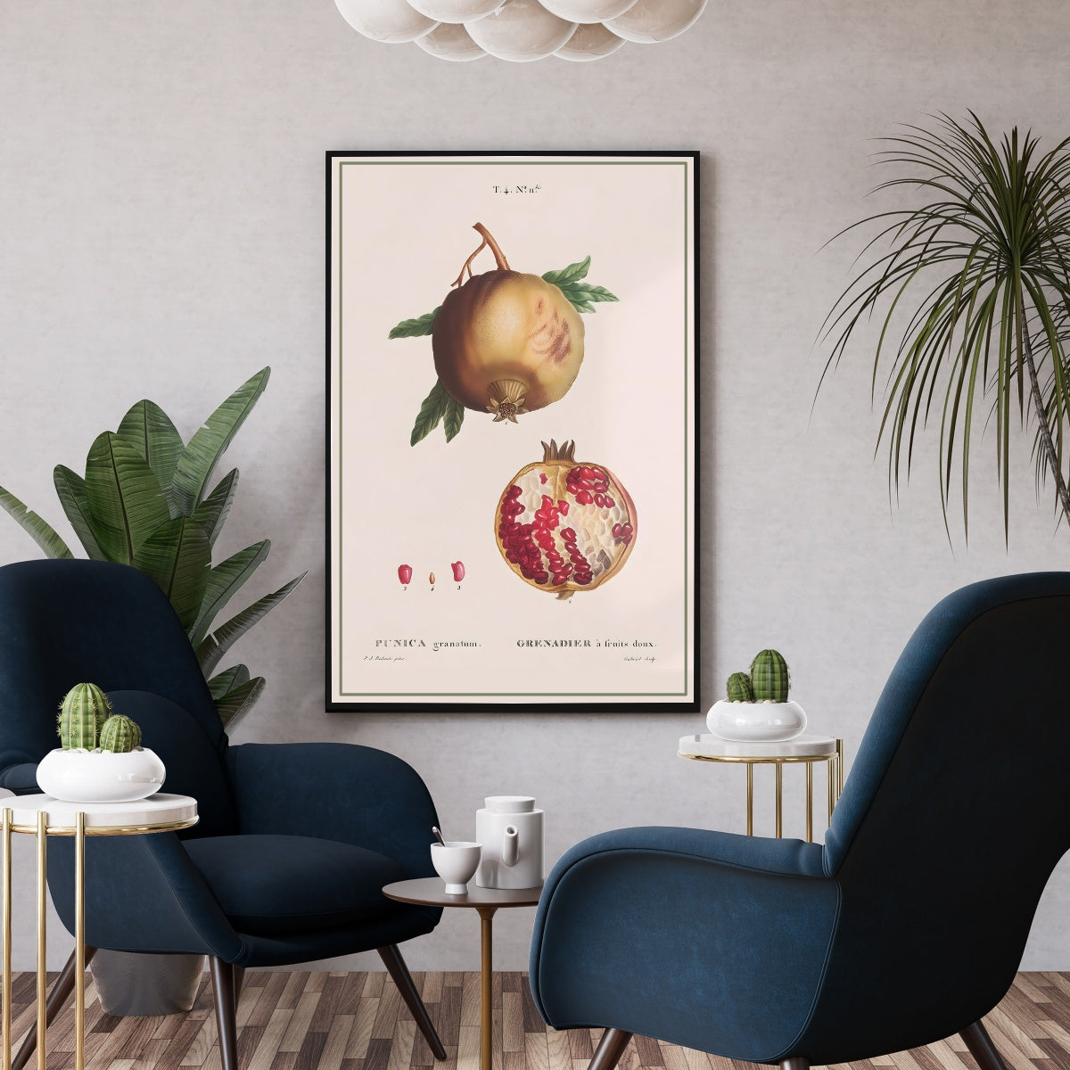 Affiche vintage cuisine fruit grenade - Poster botanique vintage décoration