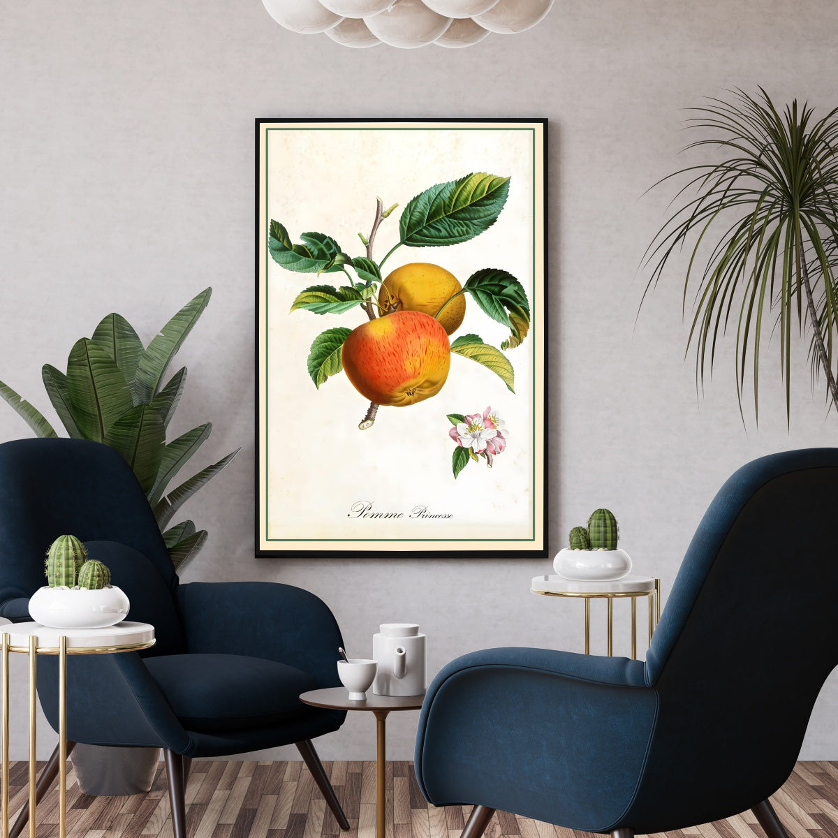 Affiche vintage pommes princesse - Poster décoration cuisine