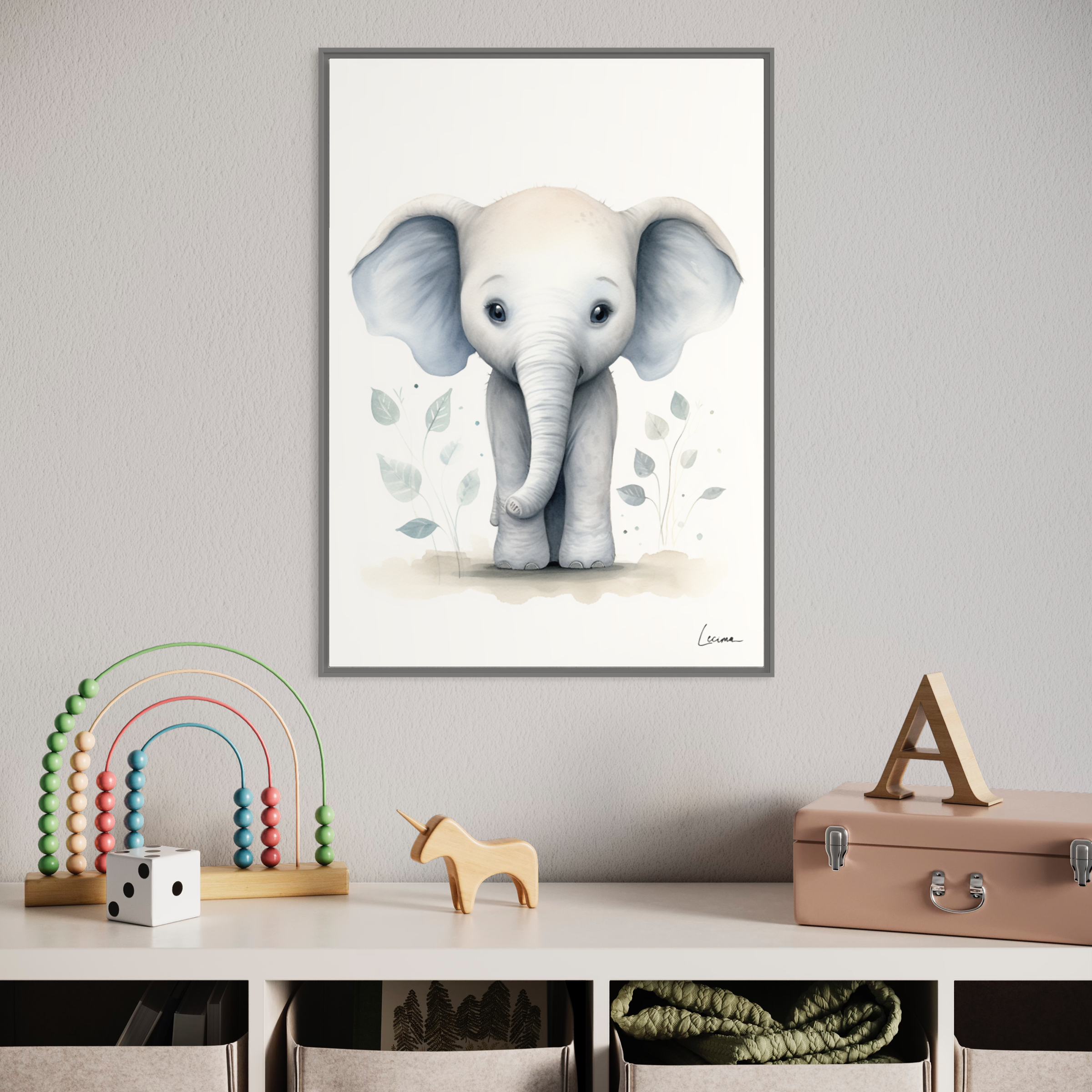 Affiche éléphant décoration chambre enfant - Poster enfant