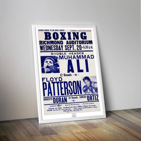 Affiche vintage combat boxe Ali vs Patterson
