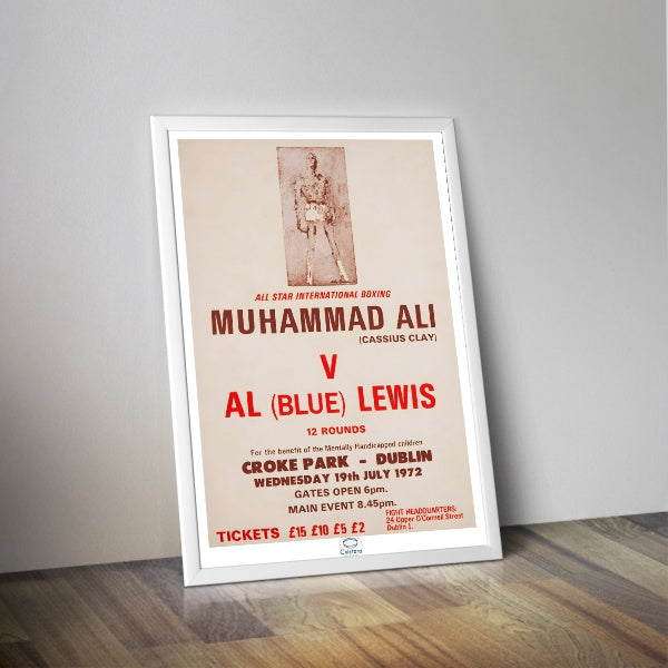 Affiche combat boxe Ali contre Al Lewis 1972