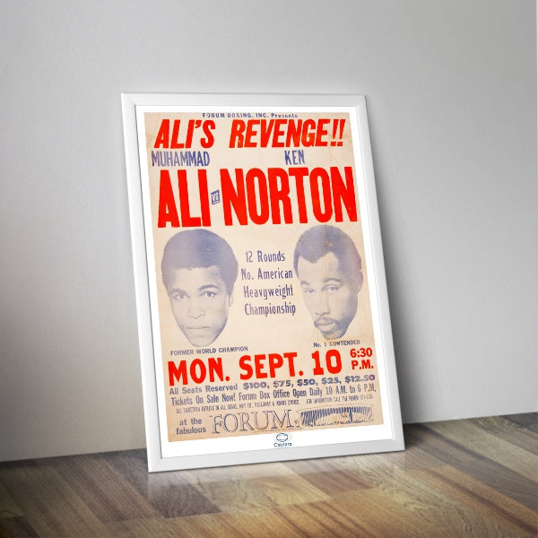 Affiche vintage de boxe Ali vs Norton