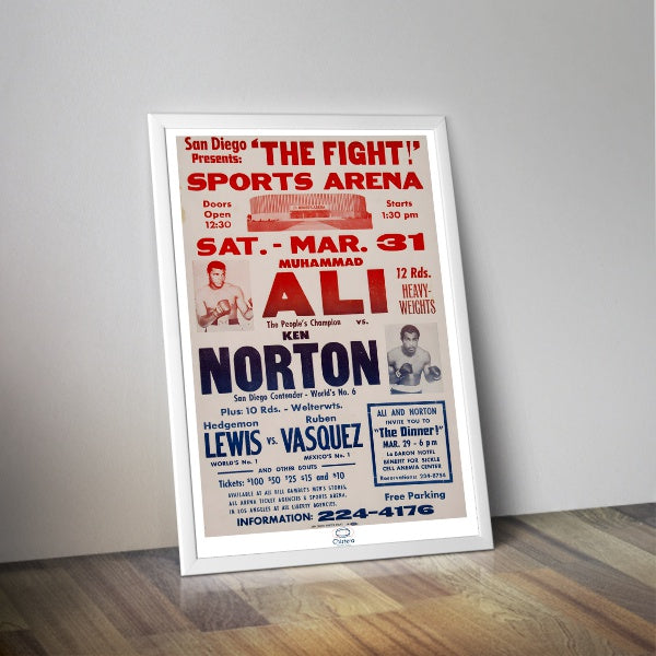 Affiche combat Ali contre Ken Norton - Poster vintage boxe