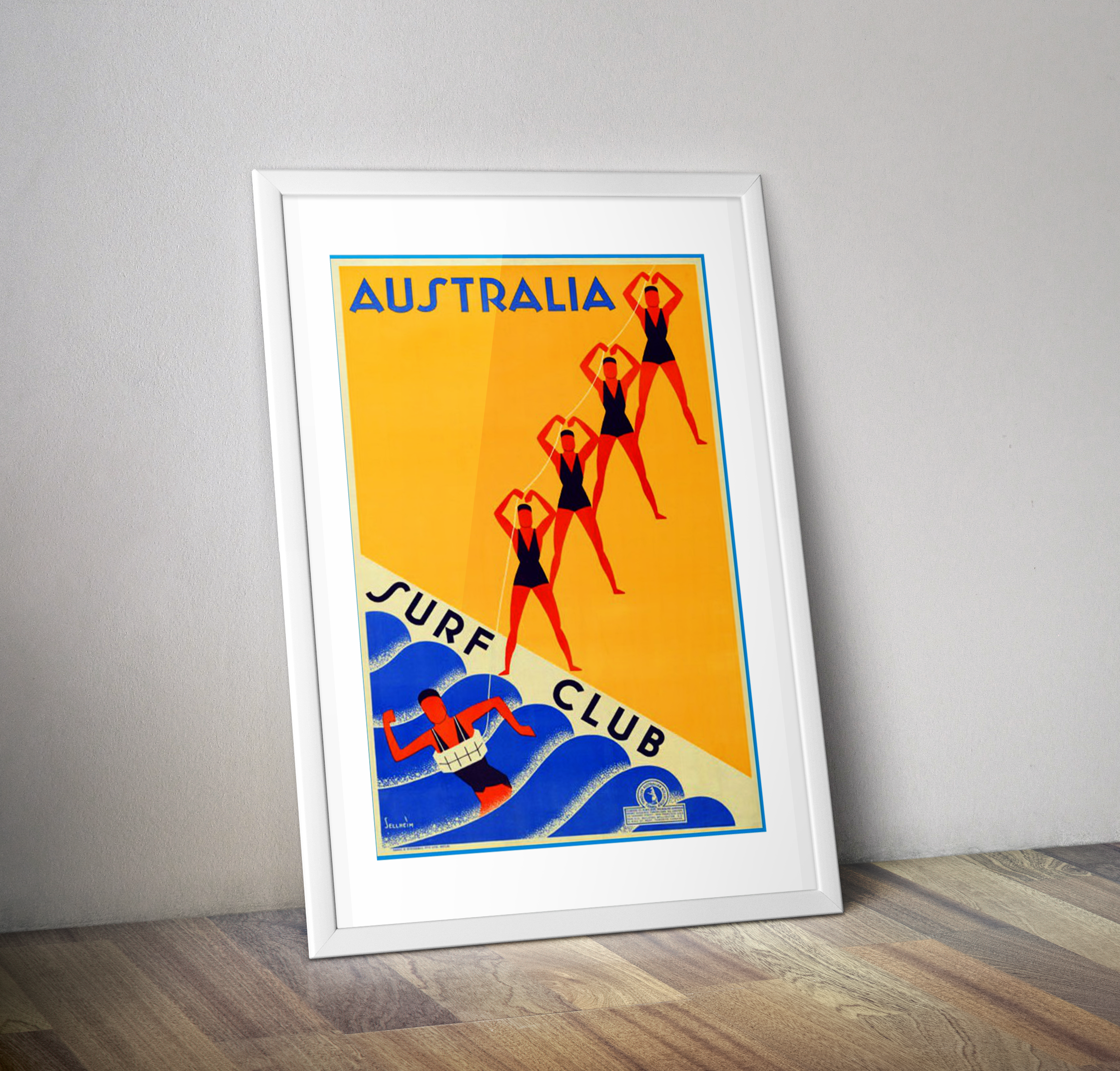 Affiche Australia surf club 1930 Gert Sellheim