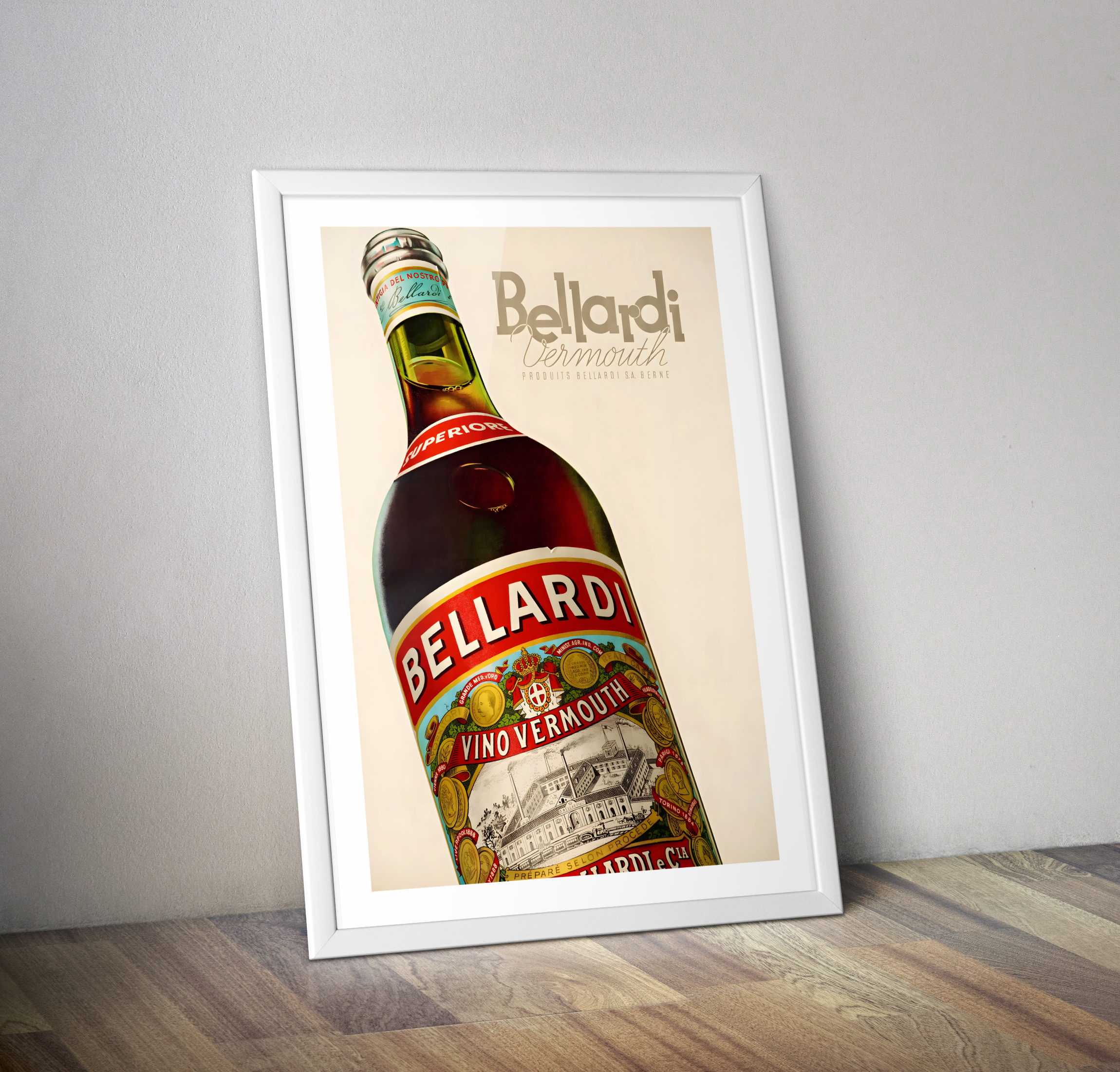 Affiche pub vintage BELLARDI vino Vermouth - Poster vintage