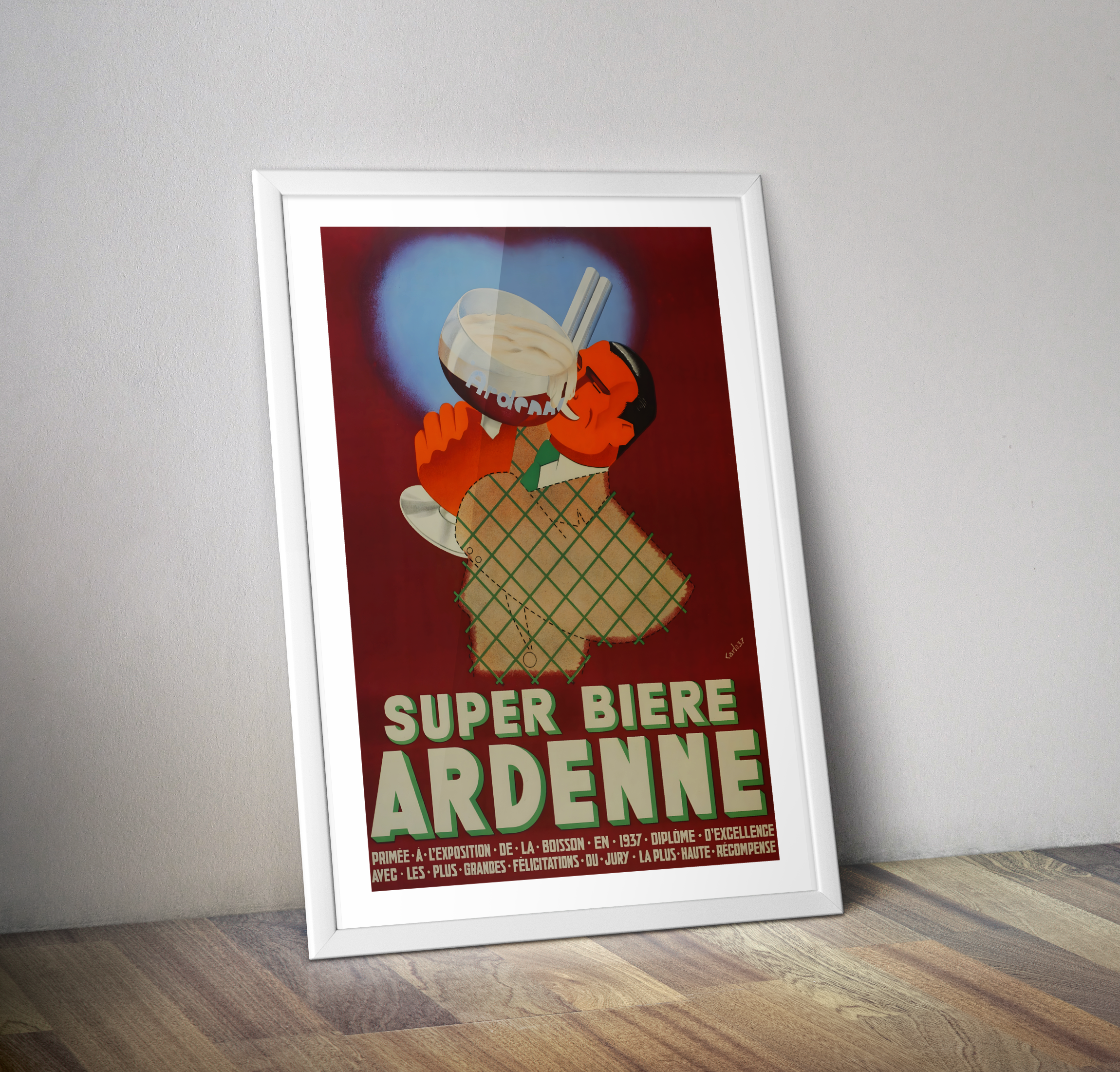 Affiche vintage publicité Super biére ARDENNE - Poster vintage cuisine