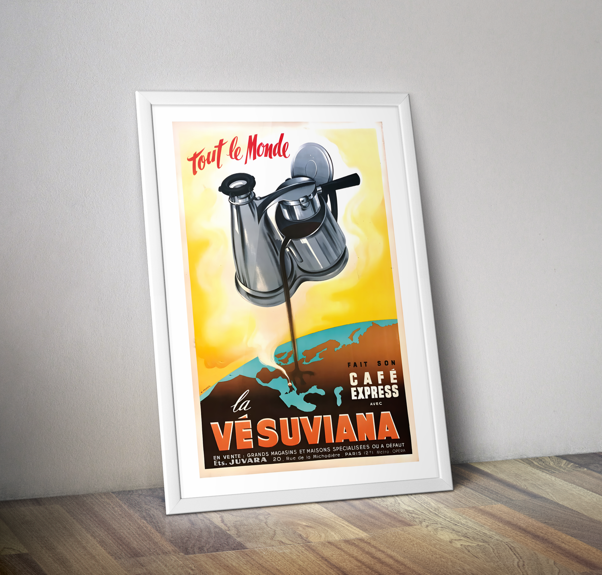 Affiche vintage café La VESUVIANA - Poster pub café