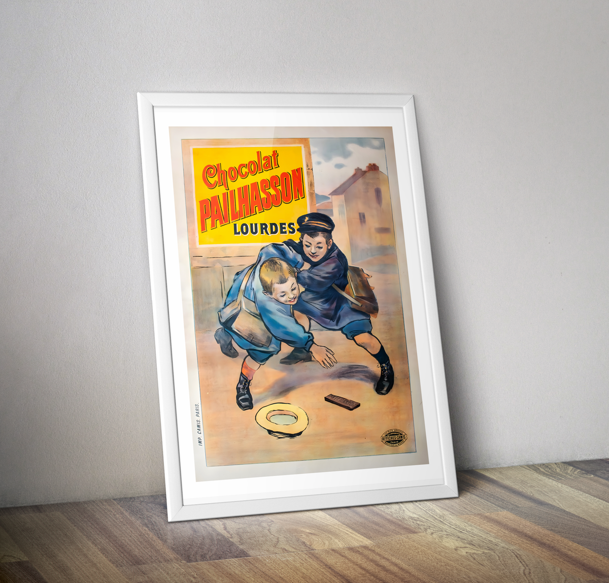 Affiche vintage Chocolat PAILHASSON Lourdes - Poster retro cuisine