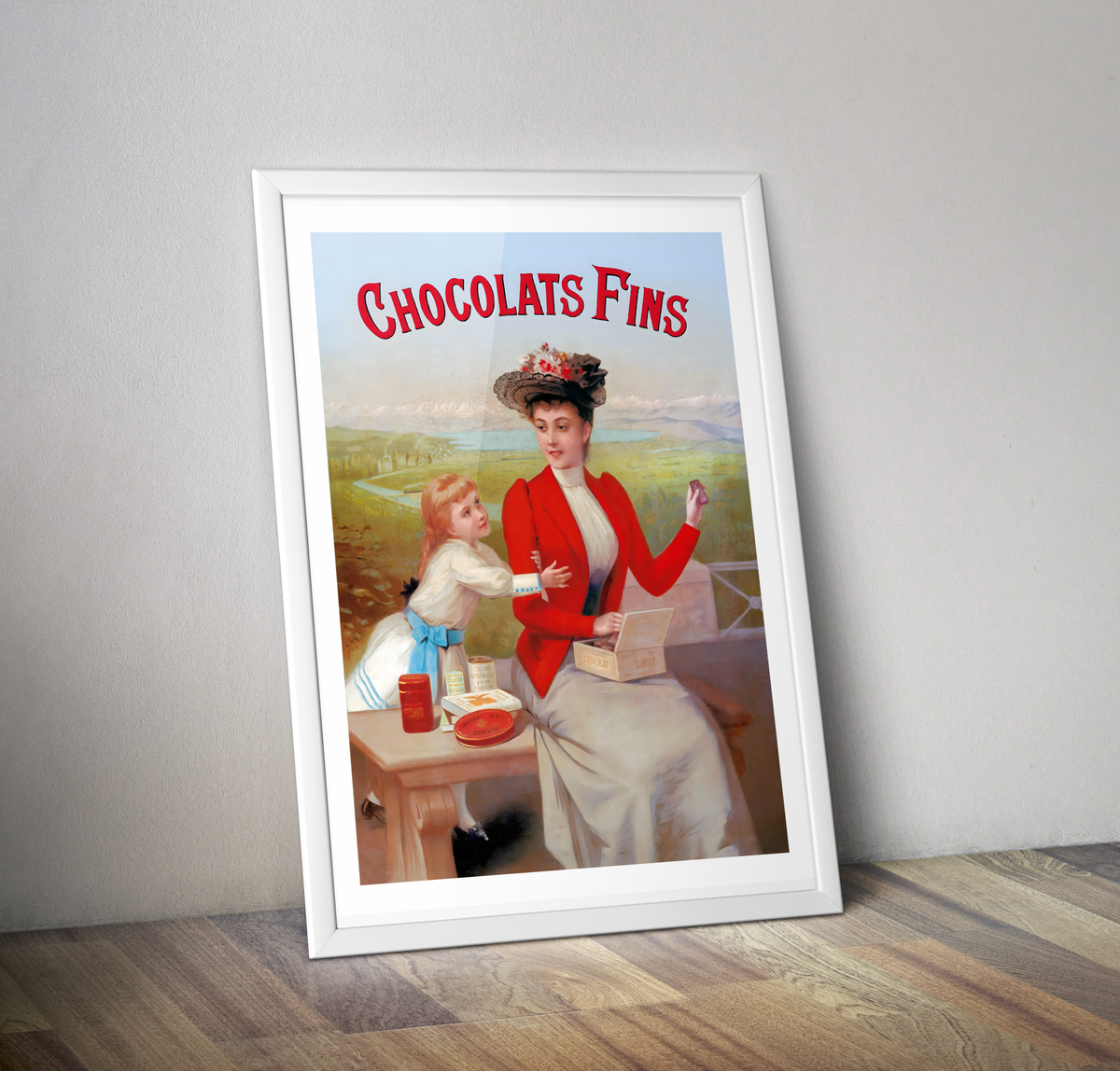 Affiche vintage Chocolat fins - Poster retro de pub
