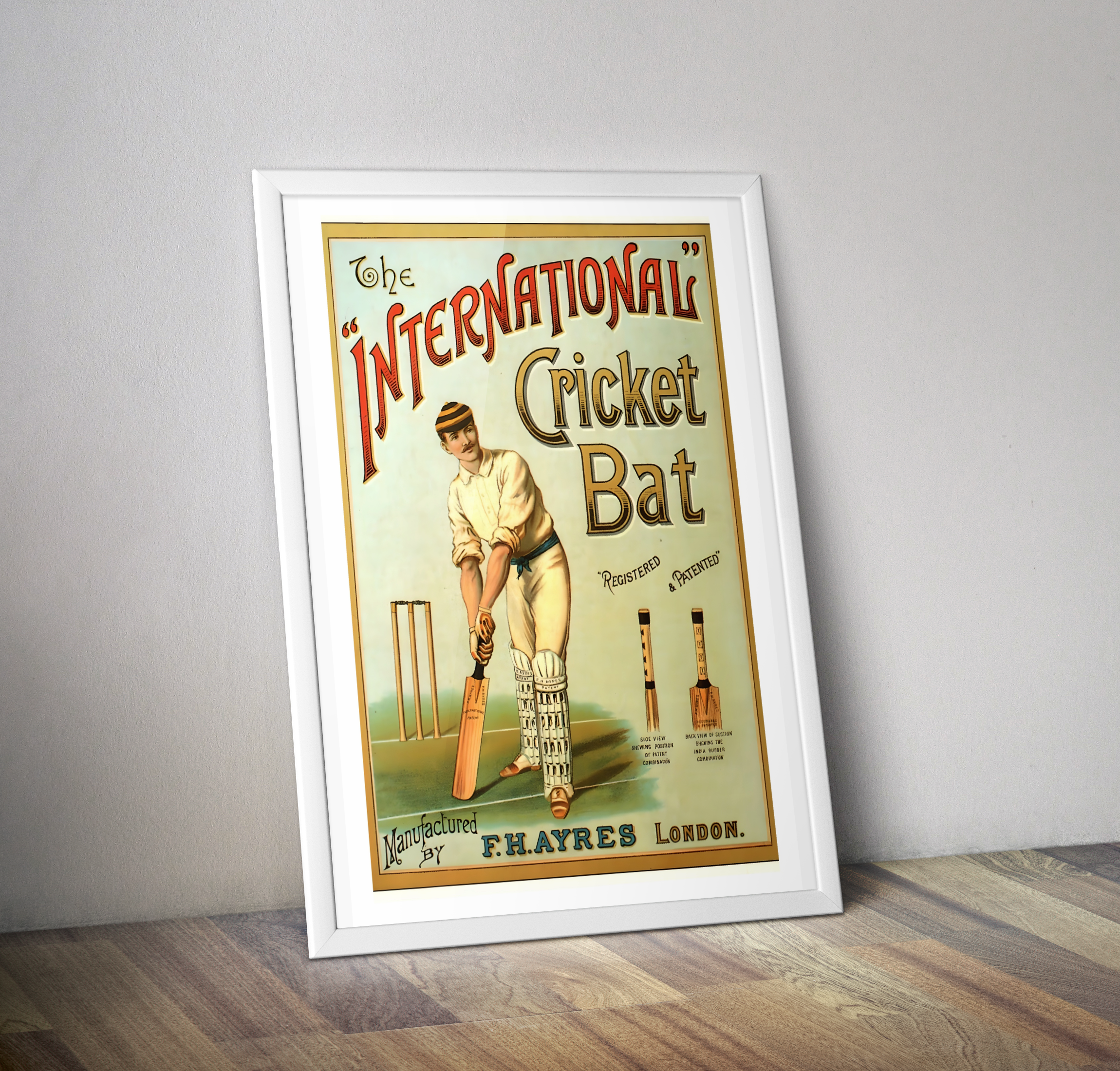 Affiche vintage Cricket bat by F.H. AYRES - Poster vintage publicité