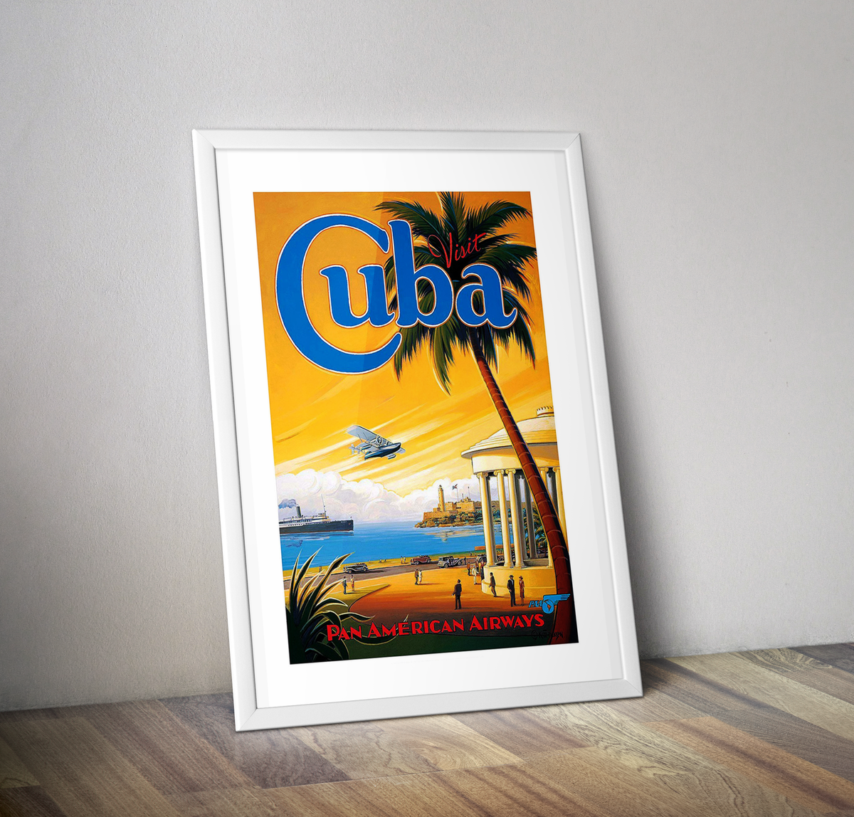 Affiche voyage Cuba Pan américain Airways