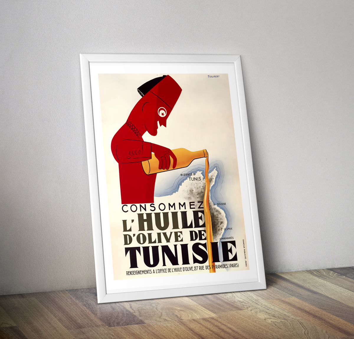 Affiche vintage pub Consommez l’Huile d’Olive de Tunisie - Poster vintage