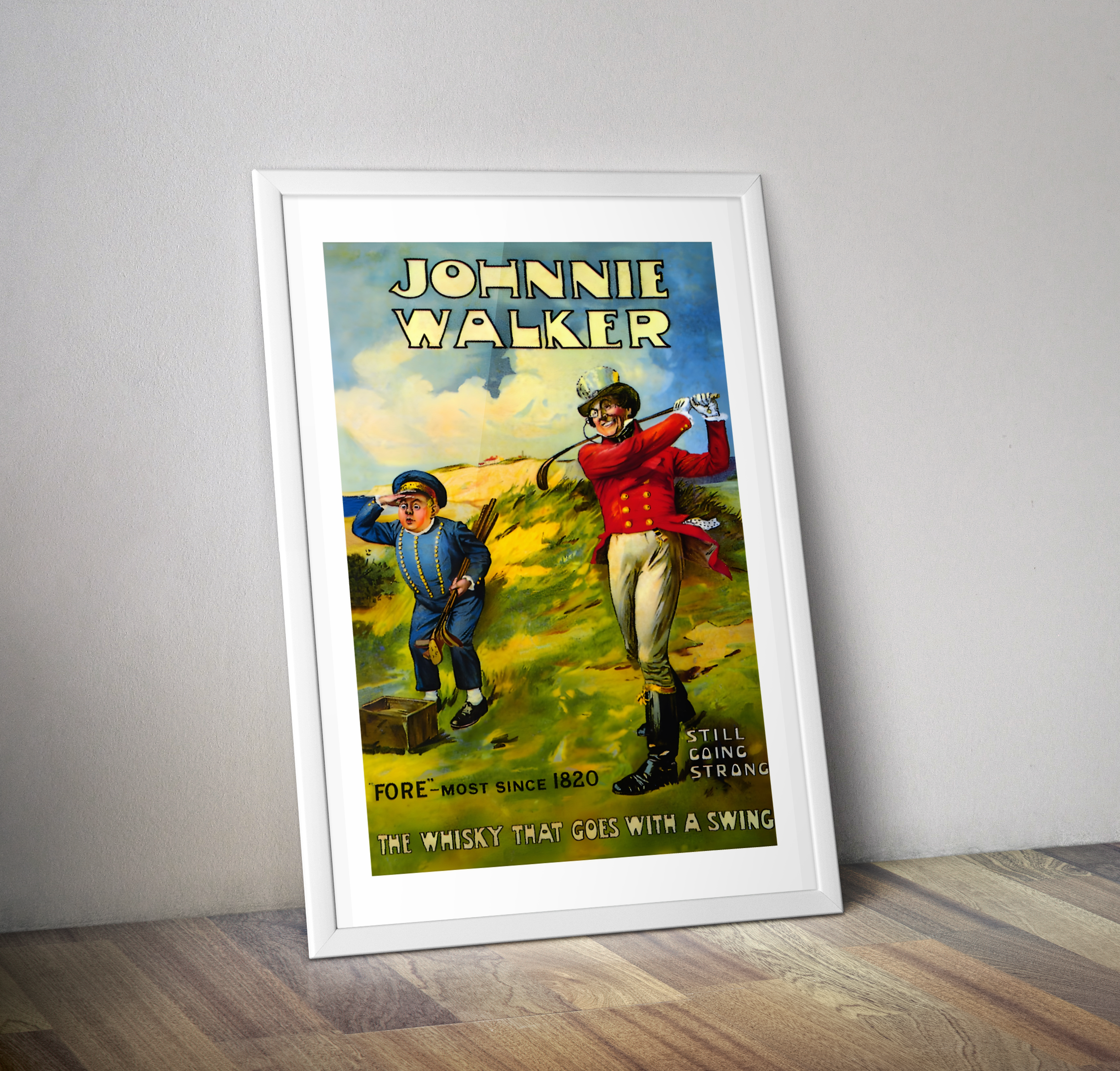 Affiche vintage JOHNNIE WALKER golf - Poster retro vintage golf
