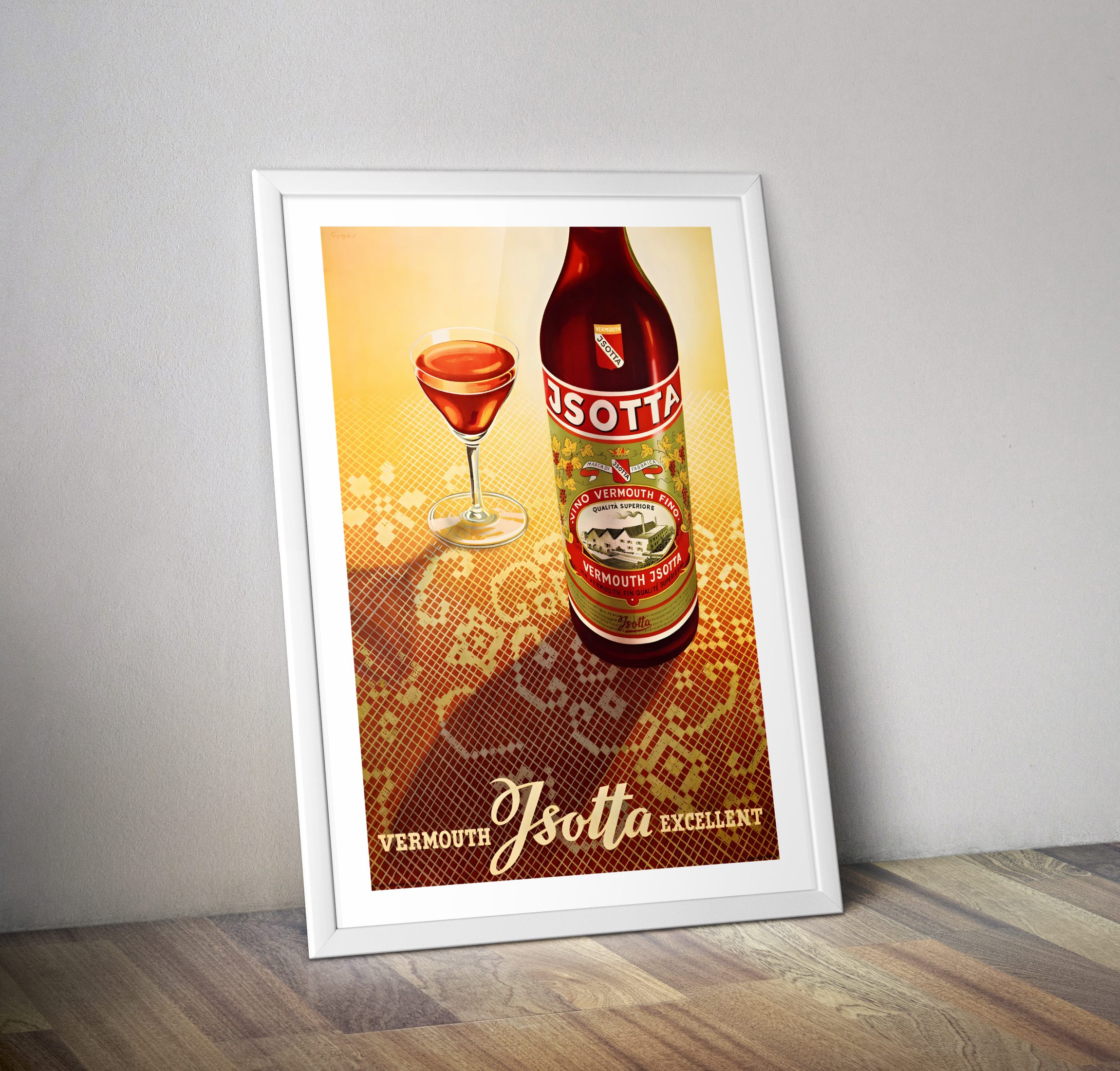 Affiche vintage apéritif JSOTTA Vermouth - Publicité rétro