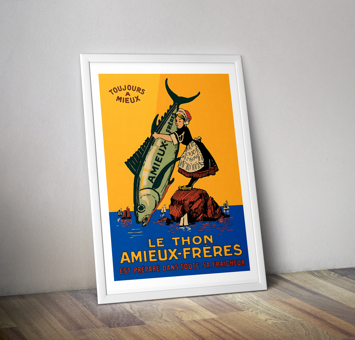 Affiche vintage Le thon Amieux frères - Poster vintage cuisine