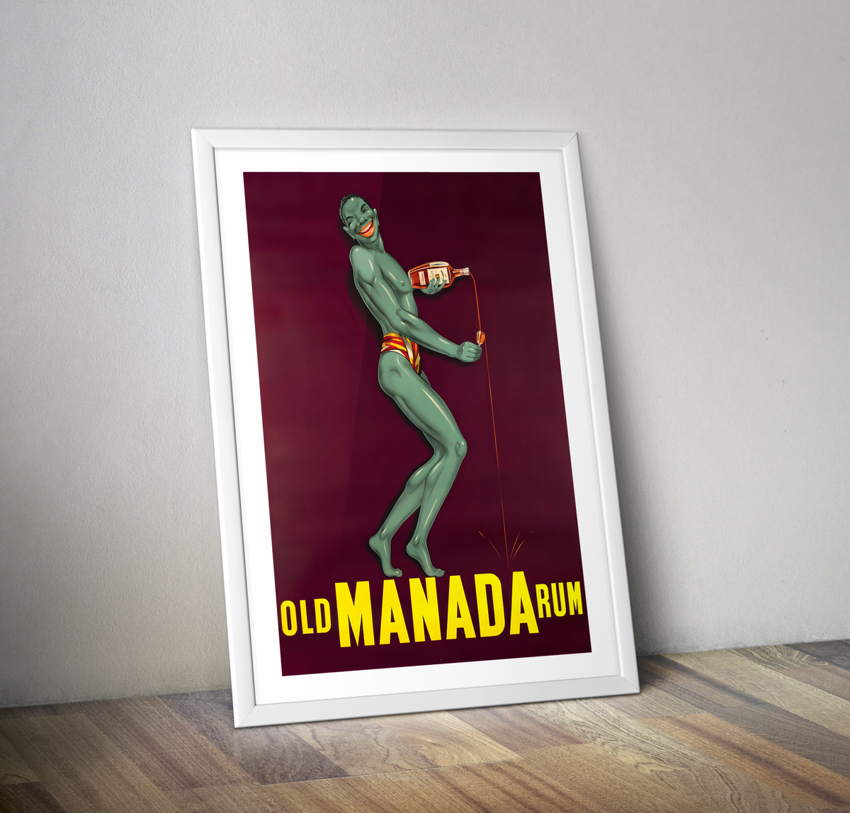 Affiche vintage alcool rum old MANADA - Poster vintage publicité