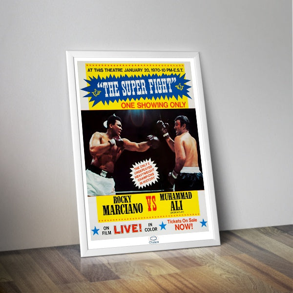 Poster affiche vintage combat Marciano contre Ali